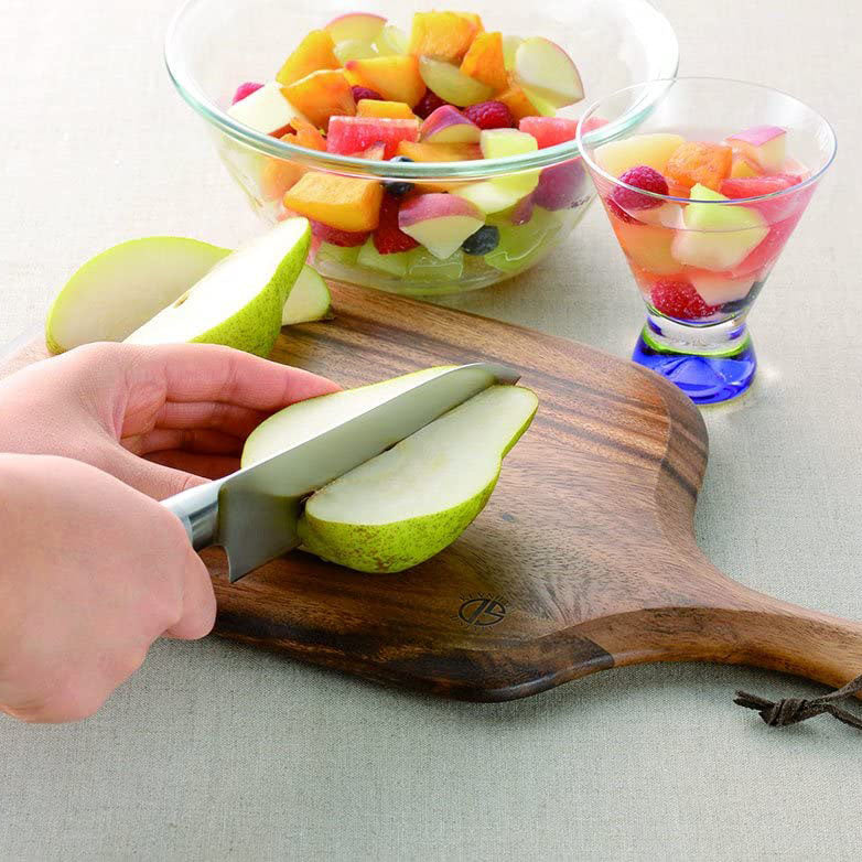 Premium Kevnhaun Bamboo Bread & Fruit Cutting Board - Non-Slip, Knife-Friendly Kitchen Essential for Slicing Bread, Fruits, and Vegetables