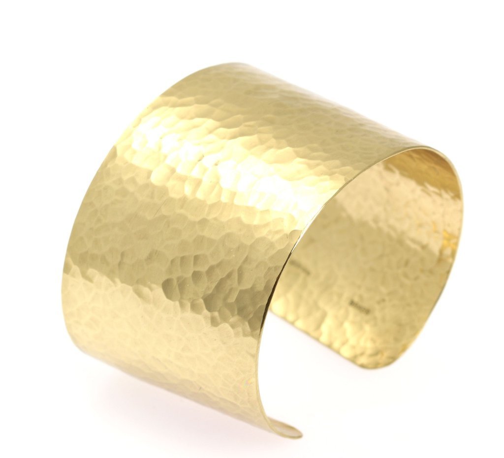 Hammered Nu Gold Brass Cuff Bracelet - Vintage Boho Jewelry for Women - Perfect for Festivals, Weddings & Everyday Wear