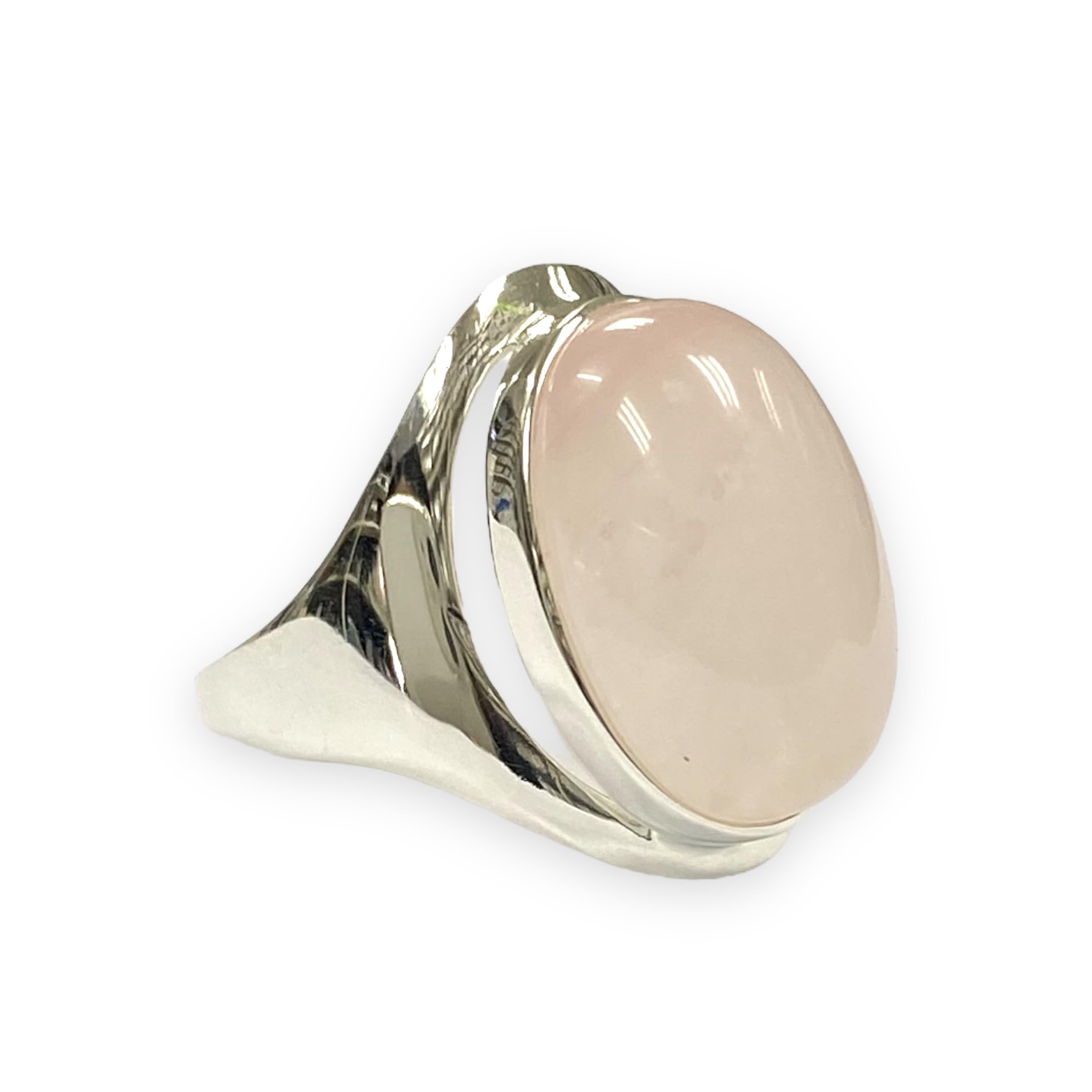 925 Sterling Silver Rose Quartz Ring | 13x18mm Oval Natural Rose Quartz Stone Ring for Women | Perfect for Meditation, Healing & Spiritual Jewelry Gifts