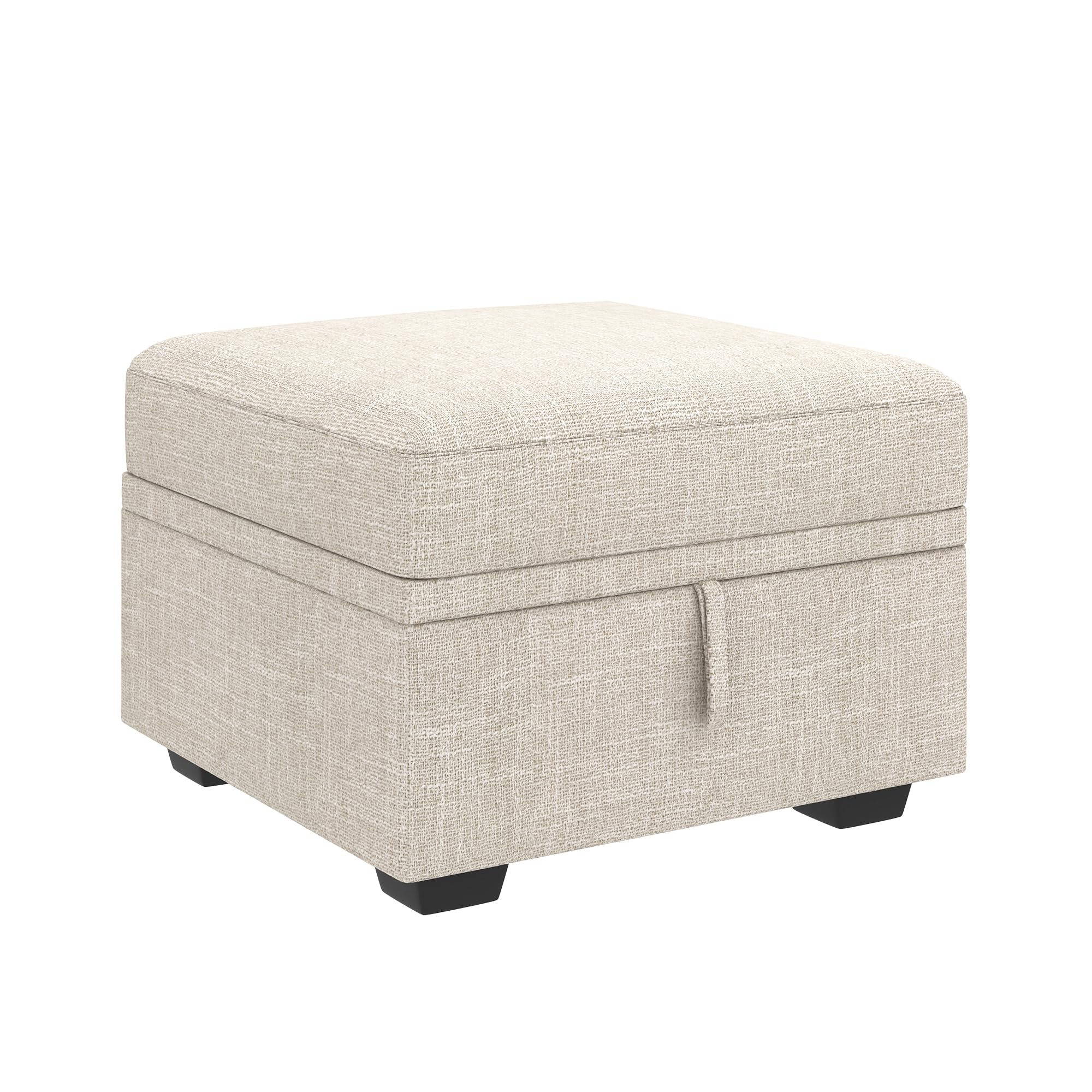 HONBAY Modular Storage Ottoman with Pull-Out Bed - Convertible Footrest for Sectional Sleeper Sofa, Beige - Perfect for Small Spaces, Guest Rooms & Multi-Functional Living Areas