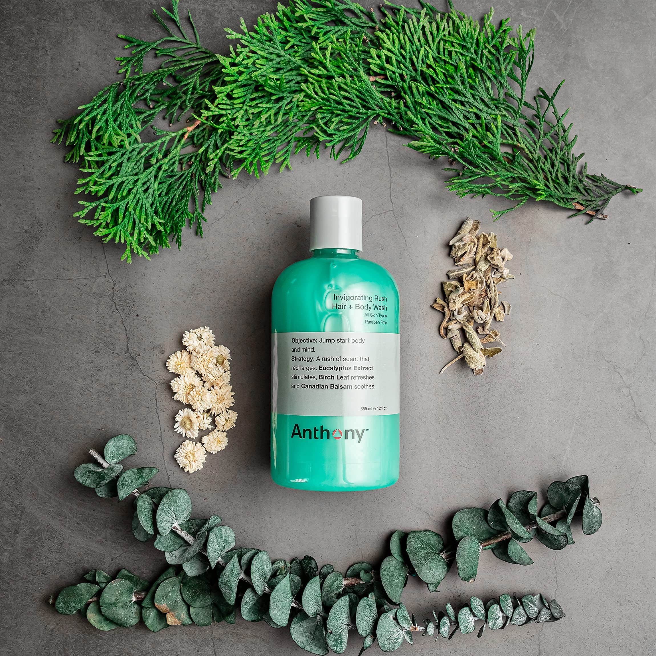 Anthony Algae Facial Cleanser & Exfoliating Scrub - Blue Sea Kelp Body Wash with Invigorating Rush for Hair & Skin - 8oz & 12oz Sizes - Perfect for Spa Day, Detox Routine & Post-Workout Refresh