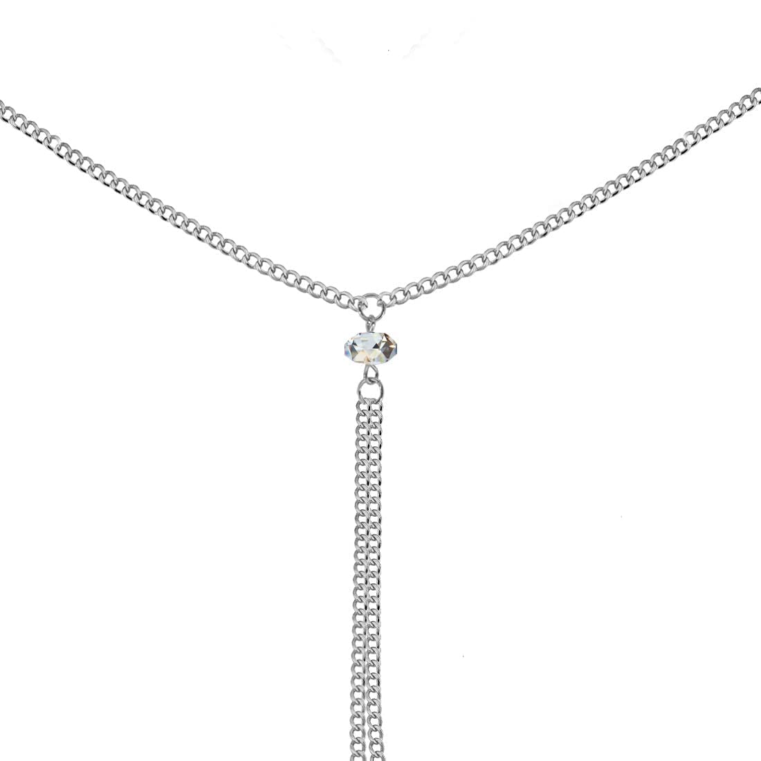 Women's Silver & Gold Body Chain Jewelry - Leather Body Harness for Women & Girls, SMLL Size, No Gemstone - Perfect for Festivals, Beach Parties & Boho Fashion