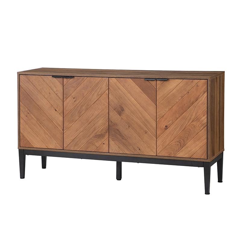 Mila 55 Inch Wide 4 Door Sideboard with Storage - Modern Buffet Cabinet for Dining Room, Living Room & Entryway Organization
