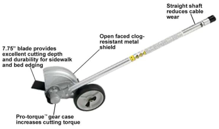 ECHO Straight Shaft Edger Attachment 99944200475 - Professional Lawn Edging Tool for Perfect Landscaping | Ideal for Driveways, Sidewalks & Garden Borders
