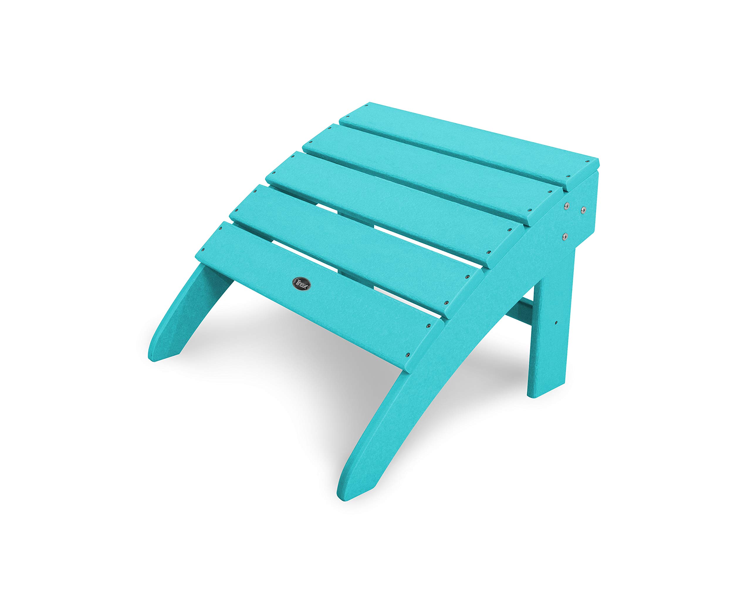 Trex Outdoor Furniture Yacht Club Ottoman - Weather-Resistant Patio Seating with Aruba Teak Finish | Perfect for Poolside, Deck, and Backyard Relaxation