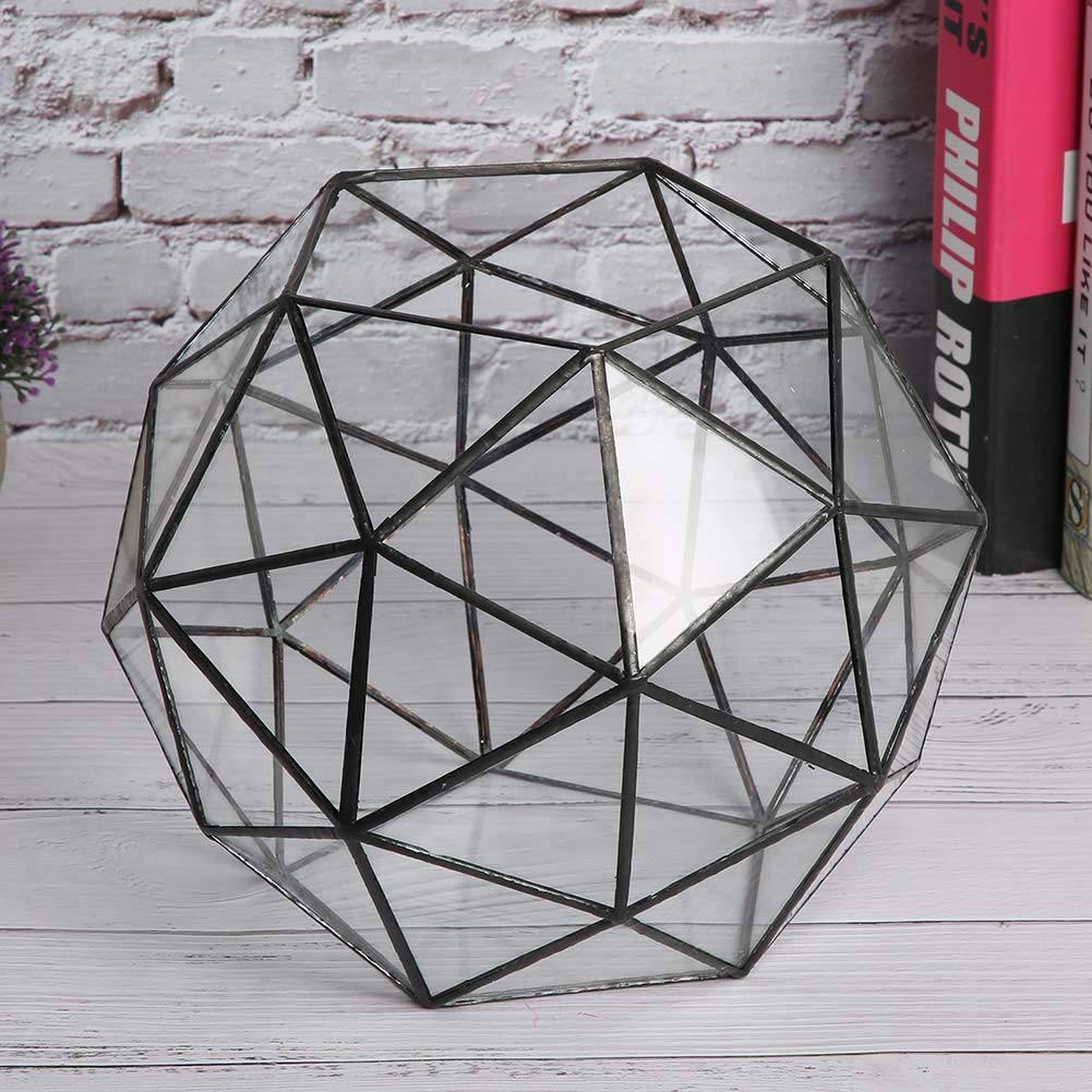 Geometric Glass Terrarium Planter for Air Plants & Succulents - Modern Miniature Fairy Garden Decor for Balcony, Tabletop & Indoor Display | Perfect for Home, Office & Wedding Centerpieces