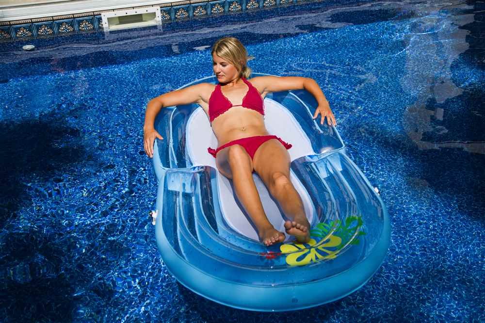 RAVE Sports Tahitian Chaise Pool Float - Premium Inflatable Lounge for Adults - Perfect for Pool, Lake, or Beach Relaxation - Durable & Comfortable Design