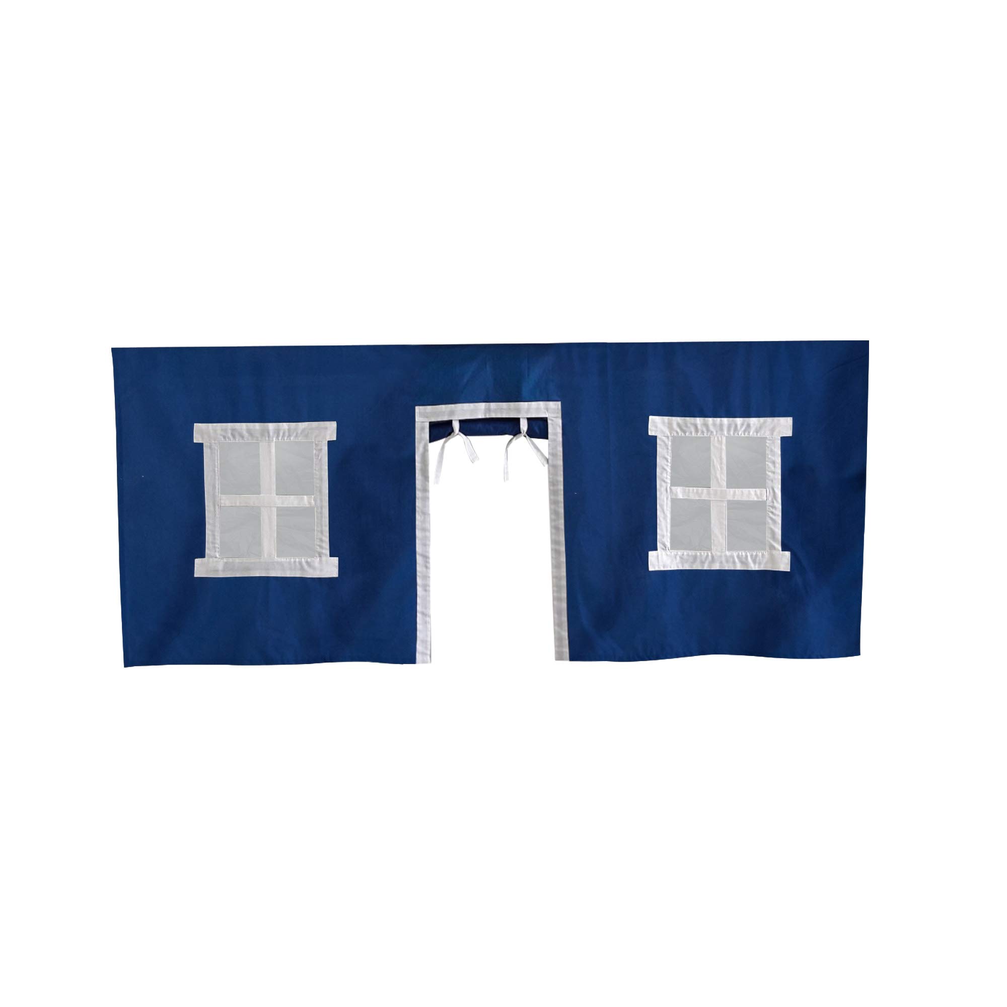 Max & Lily Underbed Privacy Curtain for Low Bunk/Loft Bed - 2 Panel Play Tent Set in Hot Blue/White Cotton Fabric | Perfect for Kids' Room Decor, Playtime Hideout & Sleep Privacy