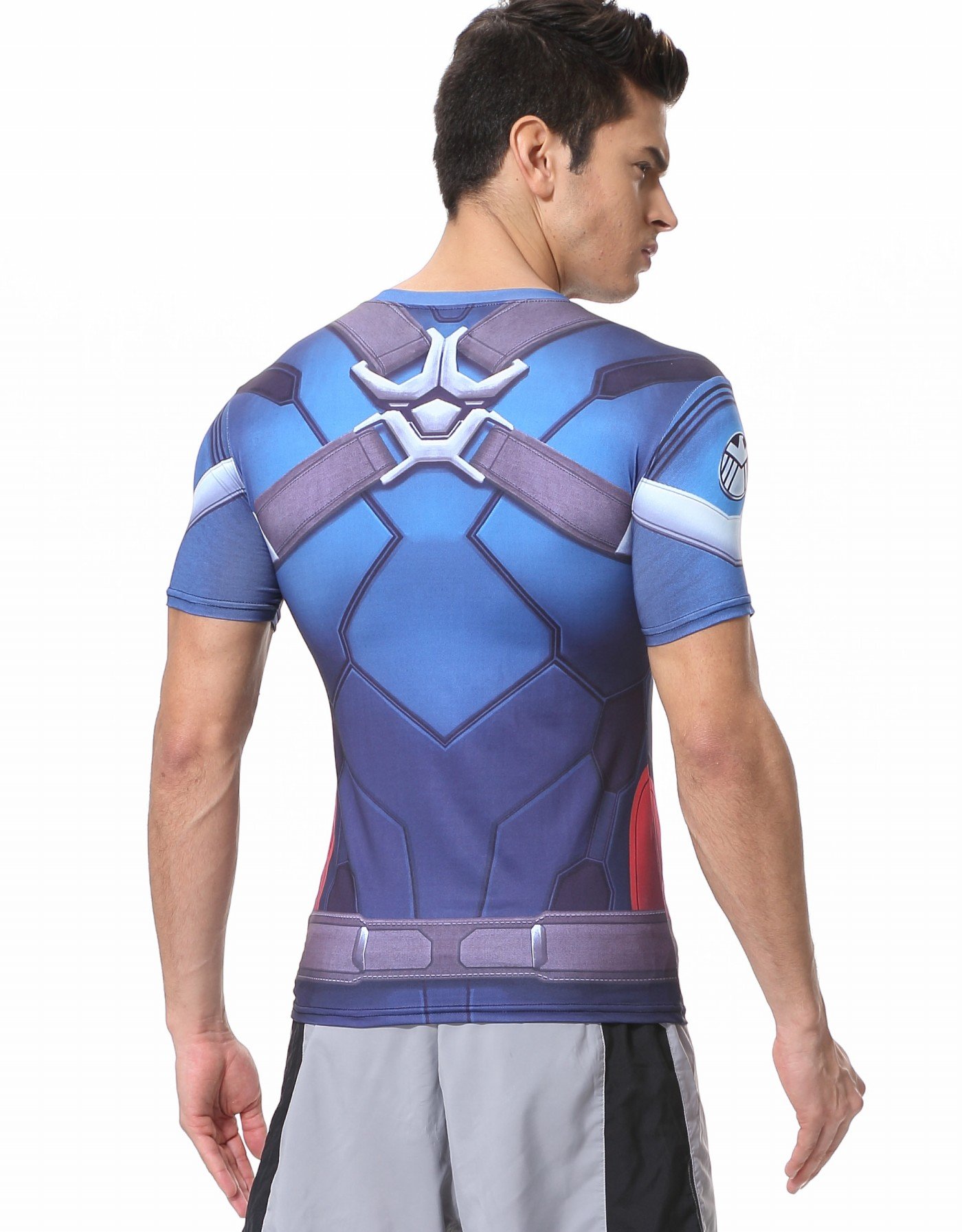 Men's Compression Fitness Shirt - Moisture Wicking Superhero Graphic Workout T-Shirt for Running & Gym Training - Ideal for Sports, Jogging and Active Lifestyle