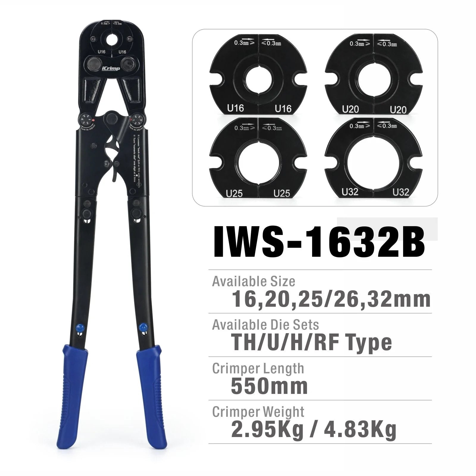 IWS 1632B Heavy Duty Folding Handle Press Tool with Interchangeable Die Sets - Perfect for Jewelry Making, Metal Stamping & DIY Craft Projects