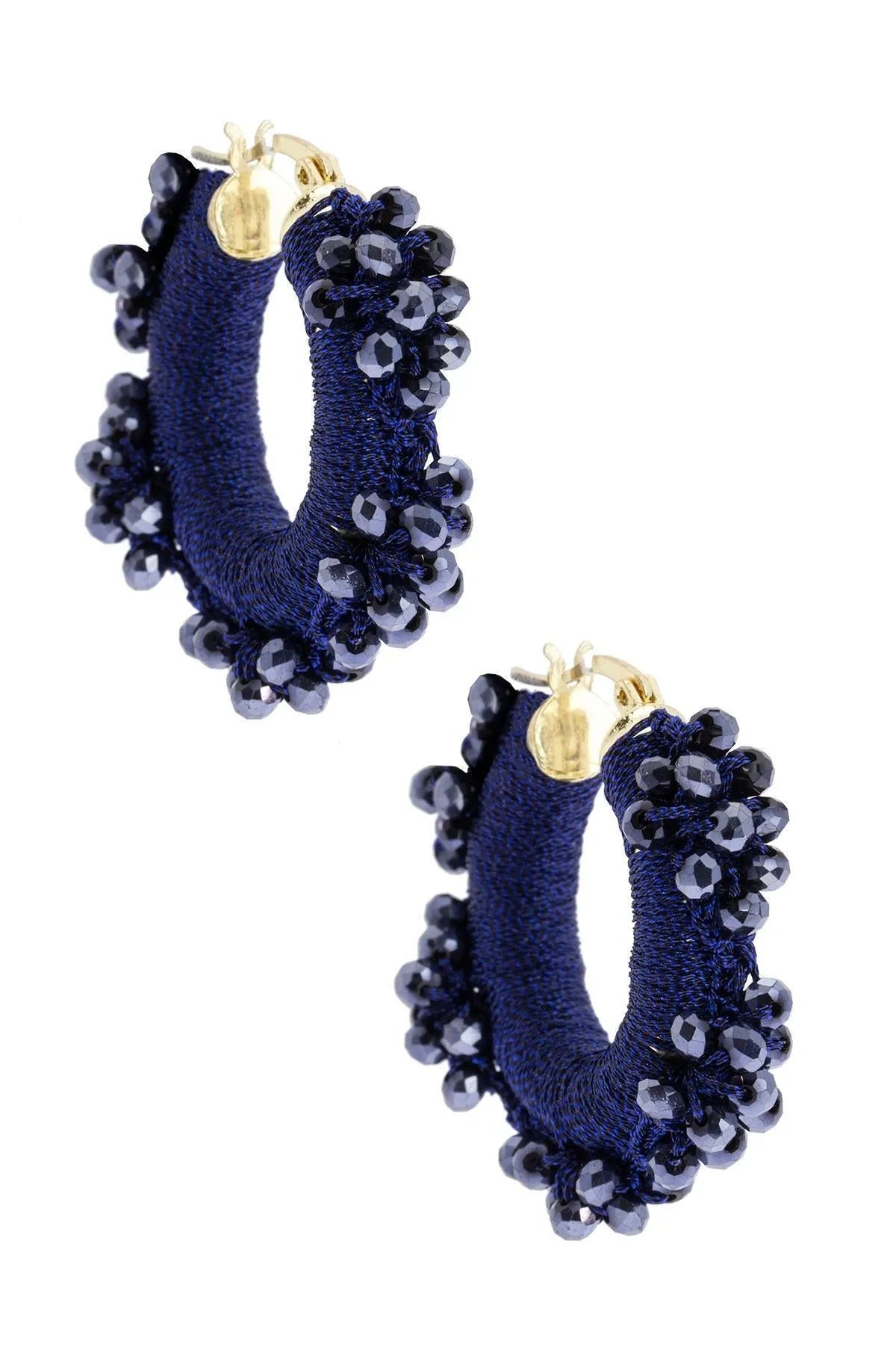 Royal Redux Beaded Hoop Earrings for Women - Elegant Gold-Tone Statement Jewelry - Perfect for Parties, Weddings & Everyday Wear
