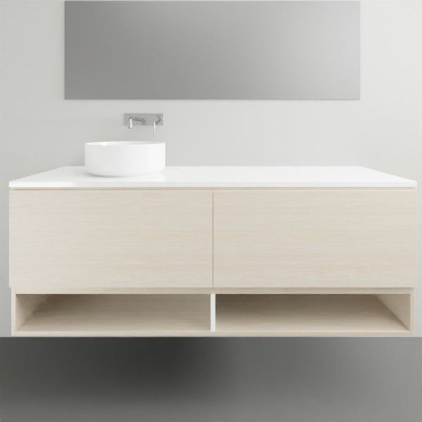 ADP Glacier Lite Shelf Slim Vanity with Solid Surface Top - Modern Bathroom Storage Solution for Small Spaces, Perfect for Makeup Organization and Bathroom Essentials