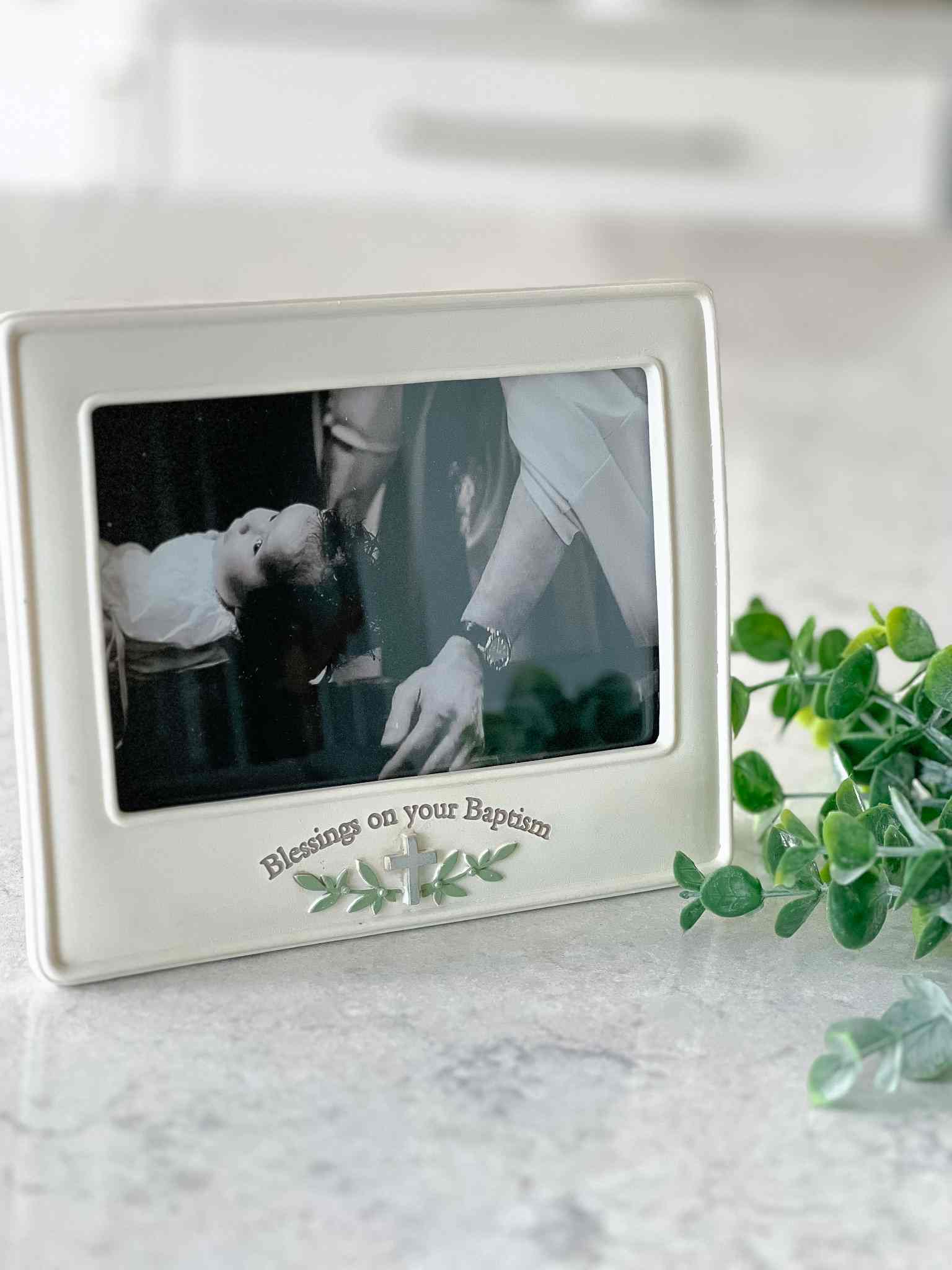 Blessings on Your Baptism Frame - Elegant Keepsake for Christening & Baby Dedication - Perfect Gift for Religious Ceremonies & Church Events