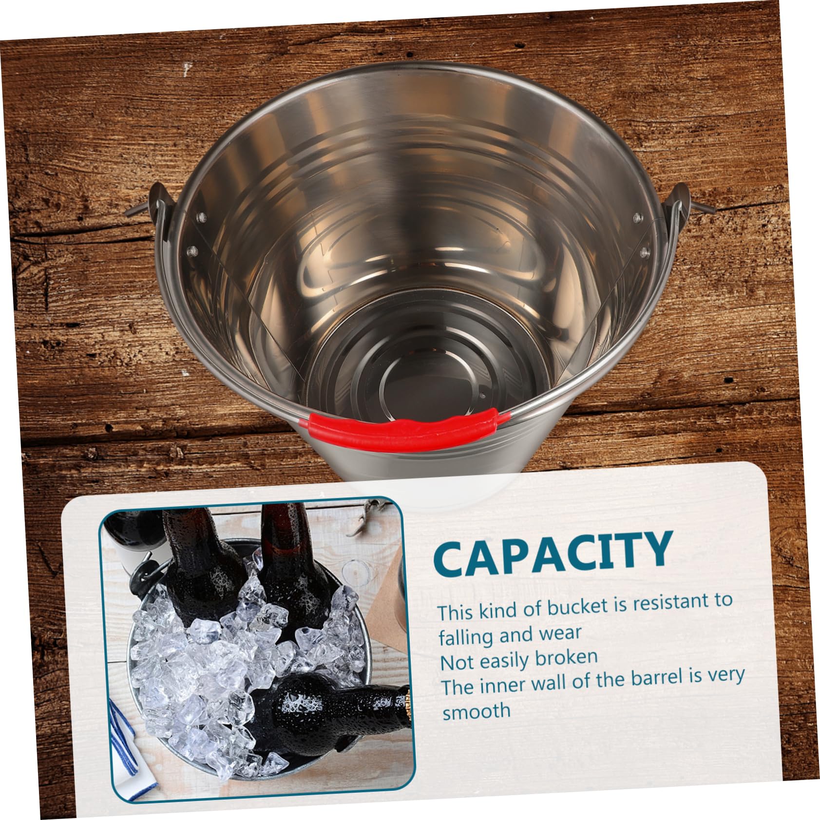 Premium Stainless Steel Ice Bucket - 1 Gallon Wine Cooler & Chiller with Sturdy Handle for Home Bar, Parties & Outdoor Events - Durable Kitchen Container Doubles as Plant Pot (Silver)