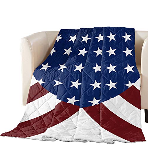 Libaoge Collection Quilted Bedspread Queen Size - USA Flag Patriotic Bedding Set with Stars and Stripes Design, Premium Soft Cotton Filled Coverlet for Bed, Couch or Sofa - Perfect for 4th of July Decor, Veterans Day & Patriotic Home Decor