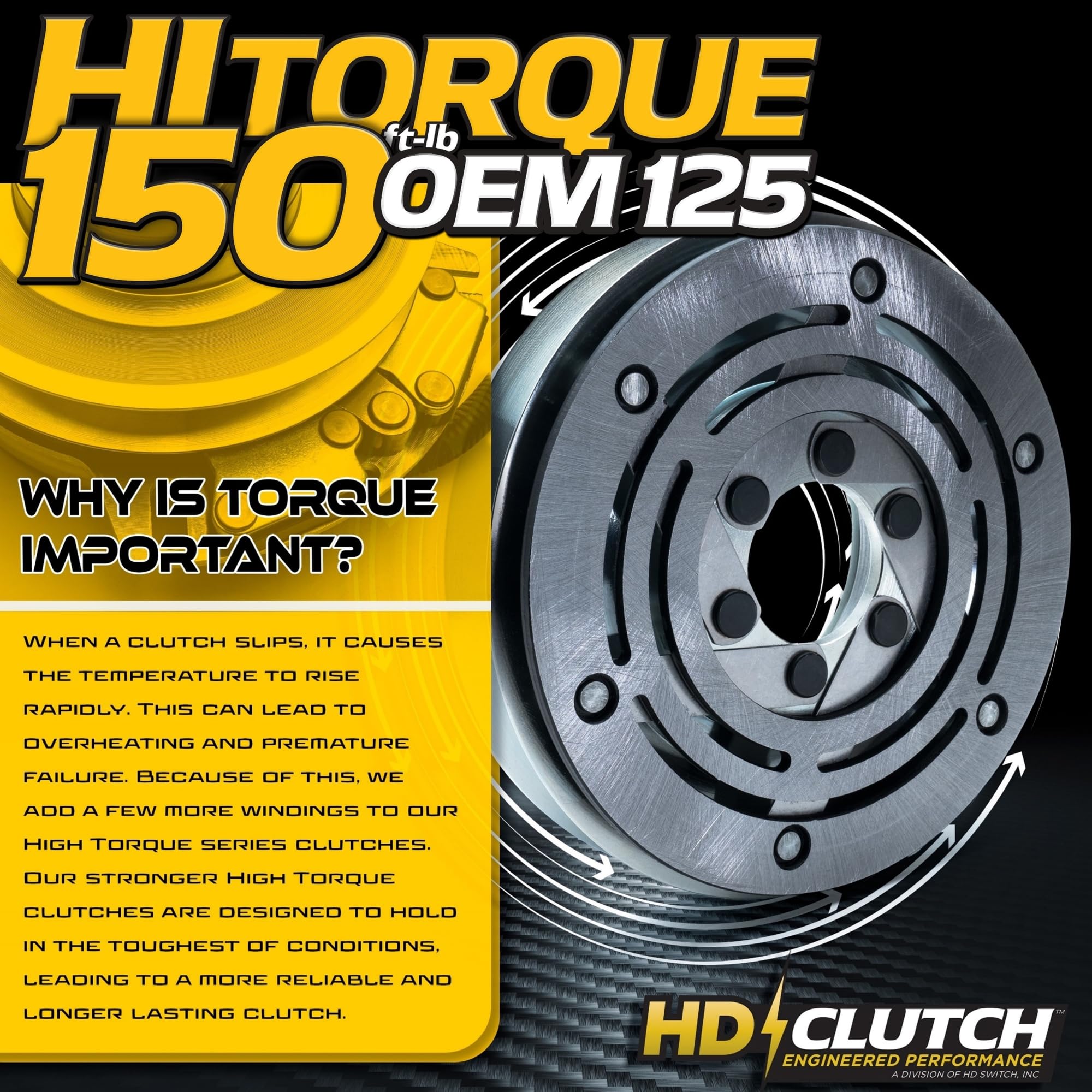 High Torque HD Switch 150ft-lb (OEM 125) with BIG Bearing Billet Pulley PTO Clutch AM141536 AM136787 & 20A Blade PTO Switch AUC10632 - Compatible with John Deere EZtrak Z225 Z235 Z425 Z445 Z465 Mowers (42