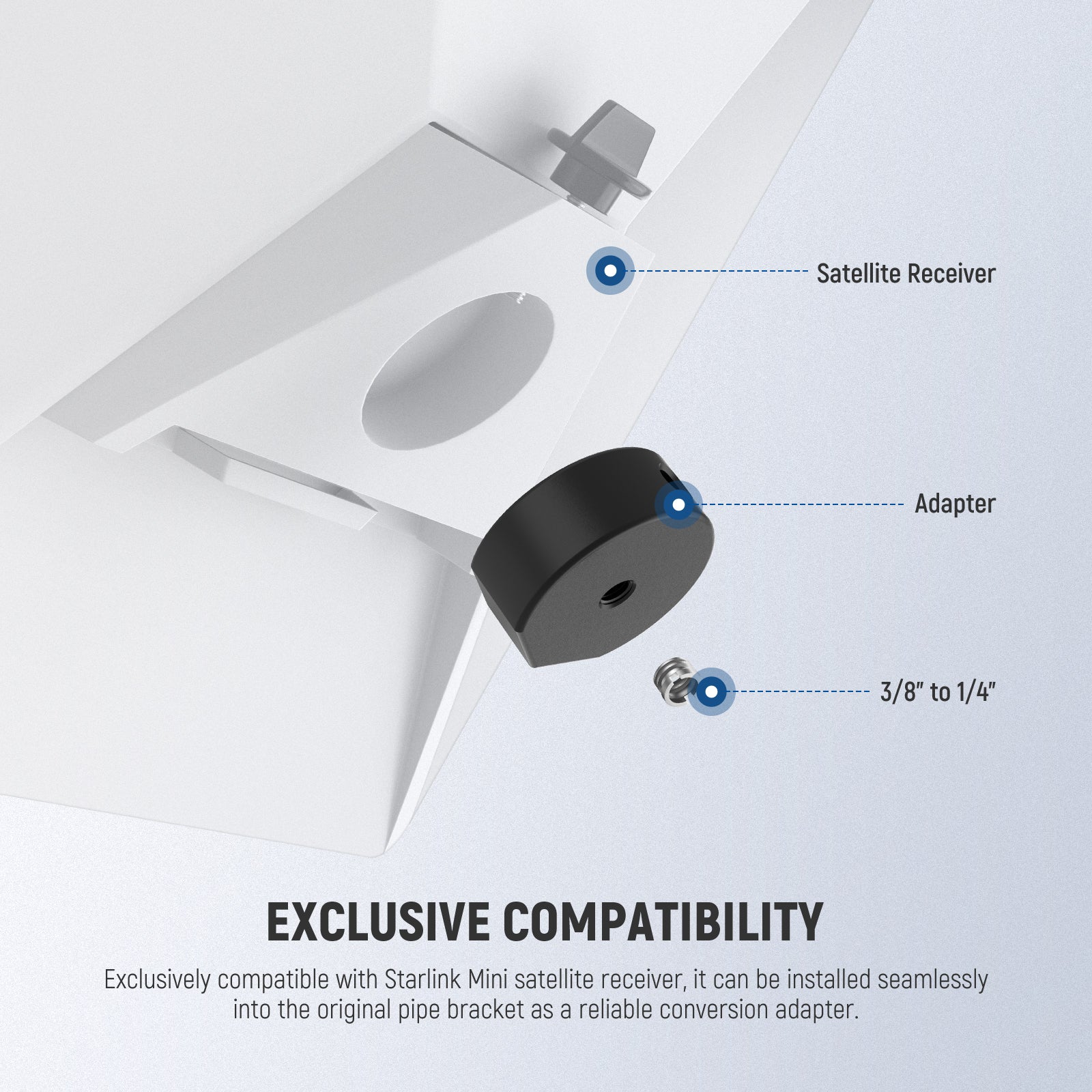 NEEWER NA02 Satellite Tripod Adapter for Starlink Mini - Compatible with Starlink Mini Dish, Portable Tripod Mount for Satellite Internet, Perfect for RV Travel, Camping & Remote Work