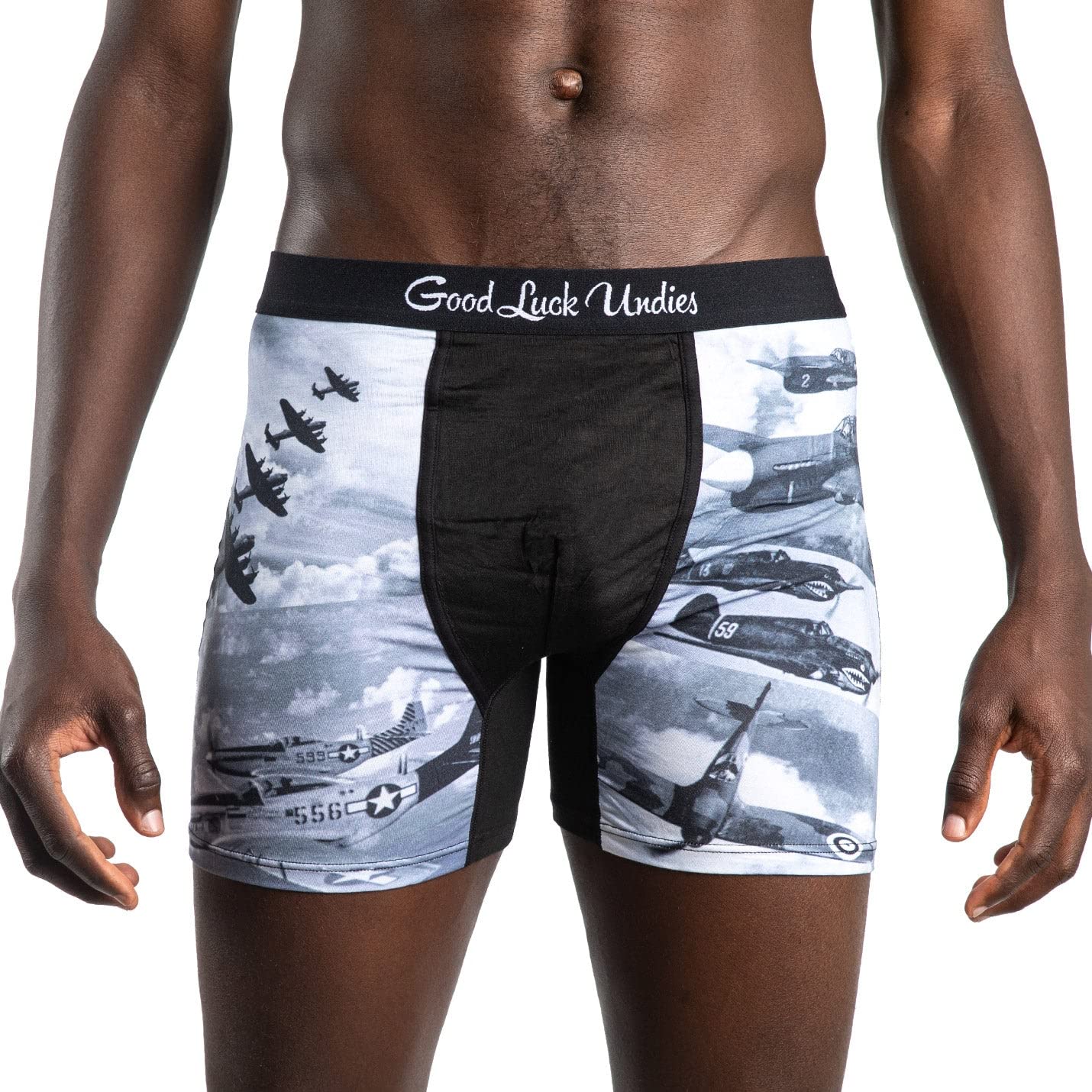 Lucky Boxer Briefs for Men - Cars & Airplanes Print Comfortable Cotton Underwear - Perfect for Travel, Gifts & Everyday Wear