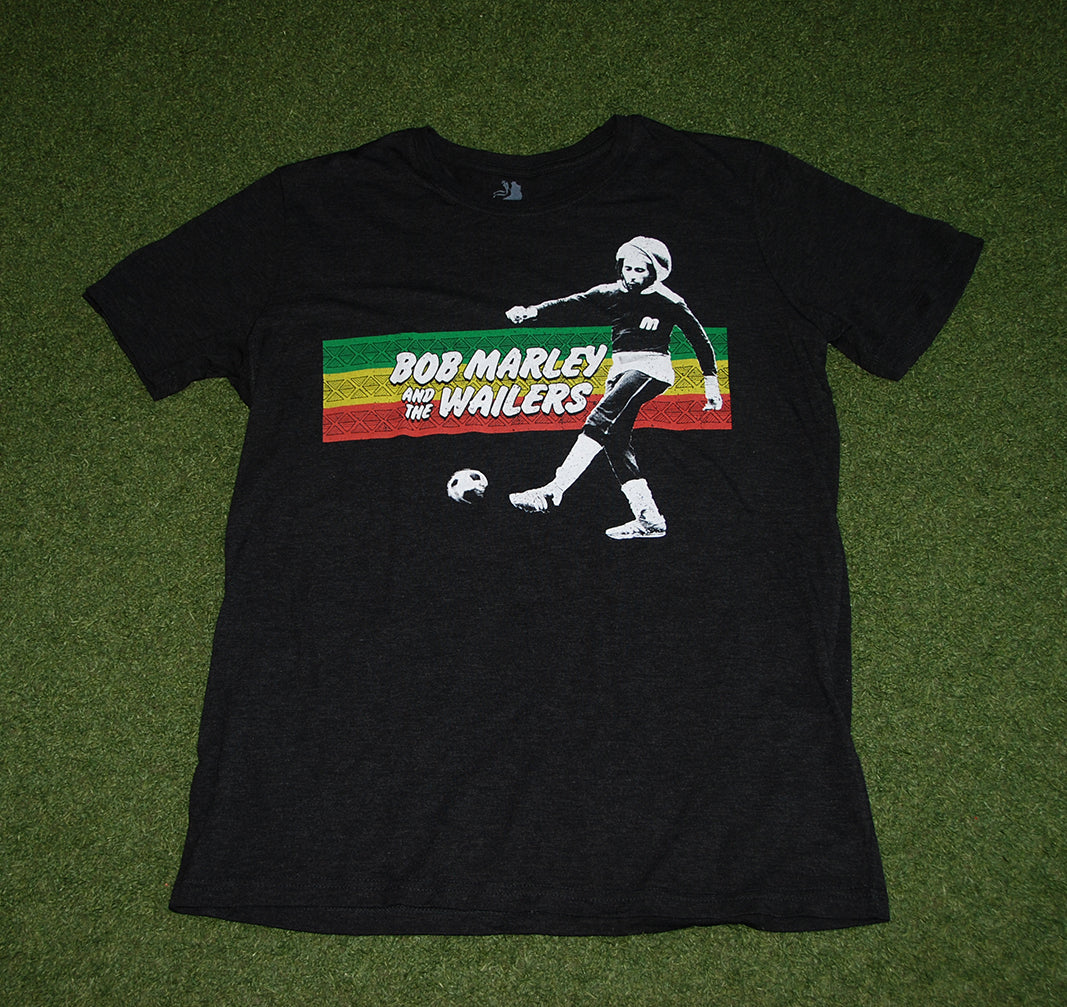 Bob Marley Rasta Stripe Soccer T-Shirt - Reggae Inspired Football Jersey for Men & Women - Perfect for Concerts, Games & Casual Wear