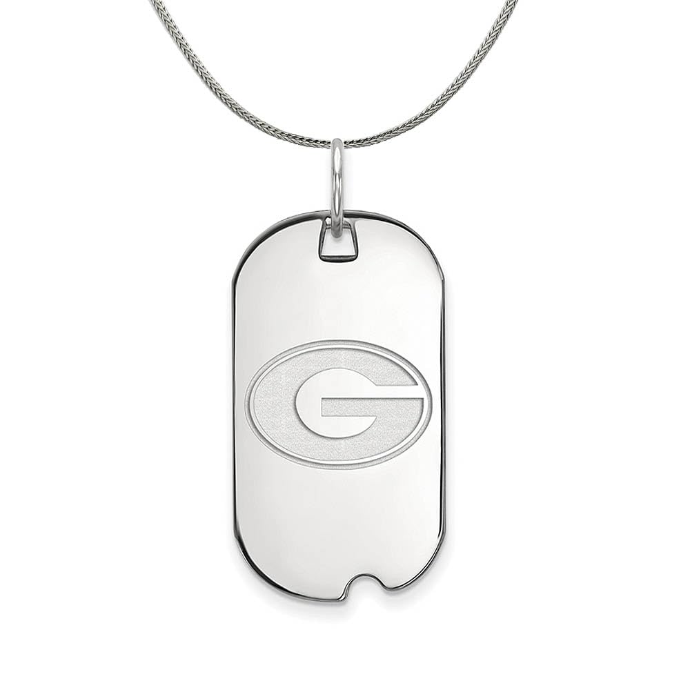 Georgia Bulldog Tag Necklace - Sterling Silver Pendant for Fans & Gifts