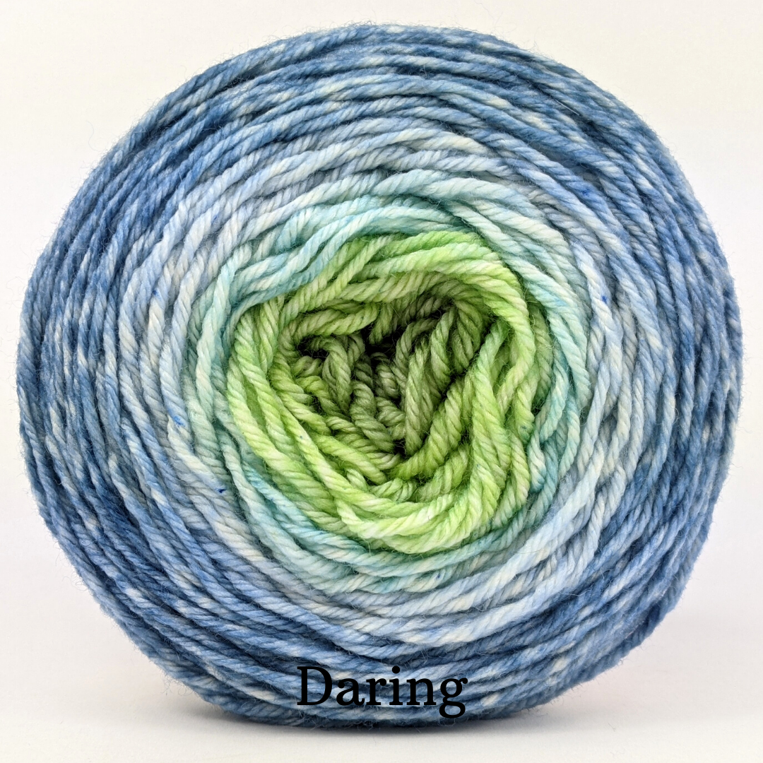 Knitcircus Yarns Beach Glass Gradient Yarn - Hand Dyed Premium Knitting & Crochet Yarn for Scarves, Shawls & Sweaters - Ready to Ship