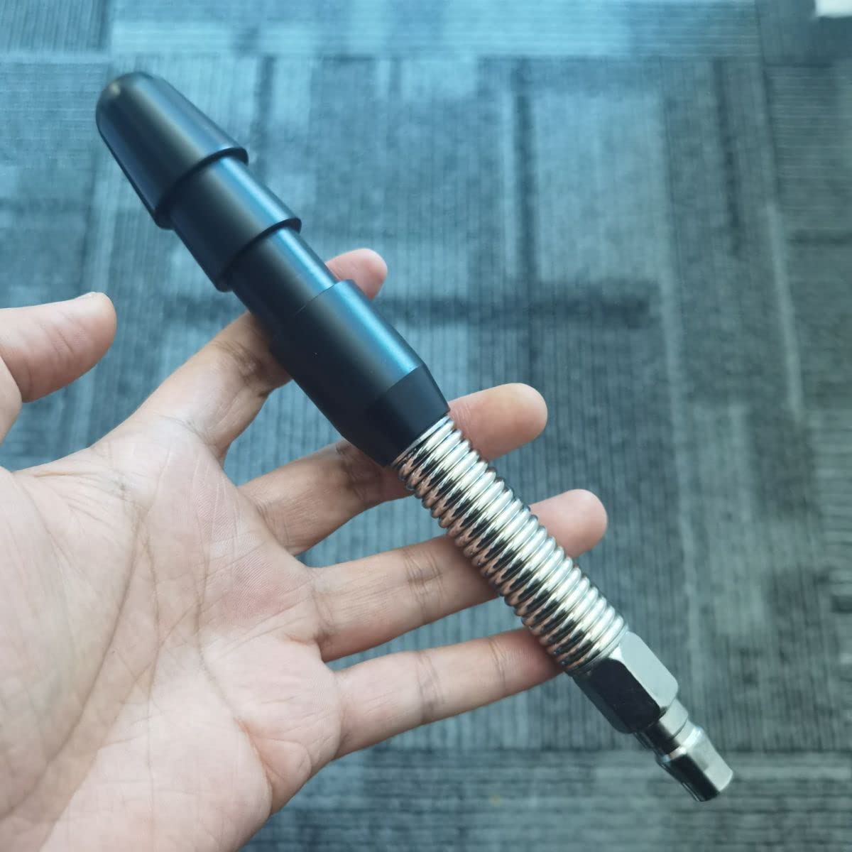 Flexible Black Vac-U-Lock Spring Connector Extension Rod with Quick Device Adapter - Perfect for Sex Toys, Bondage Gear & Adult Accessories