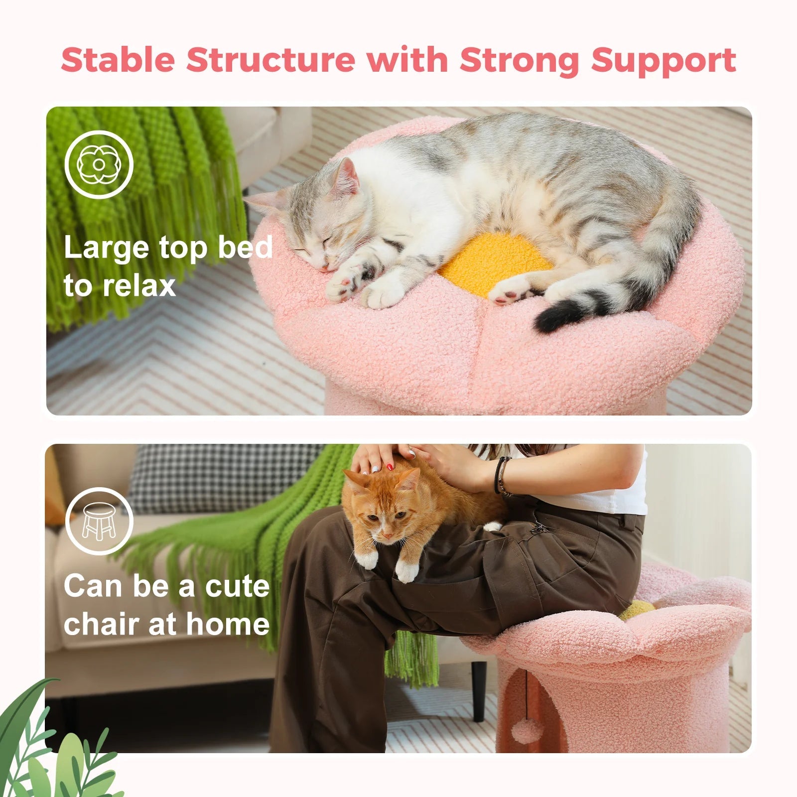 Premium Flower Pet House - Cozy & Stylish Cat & Small Dog Bed - Perfect for Indoor & Outdoor Use