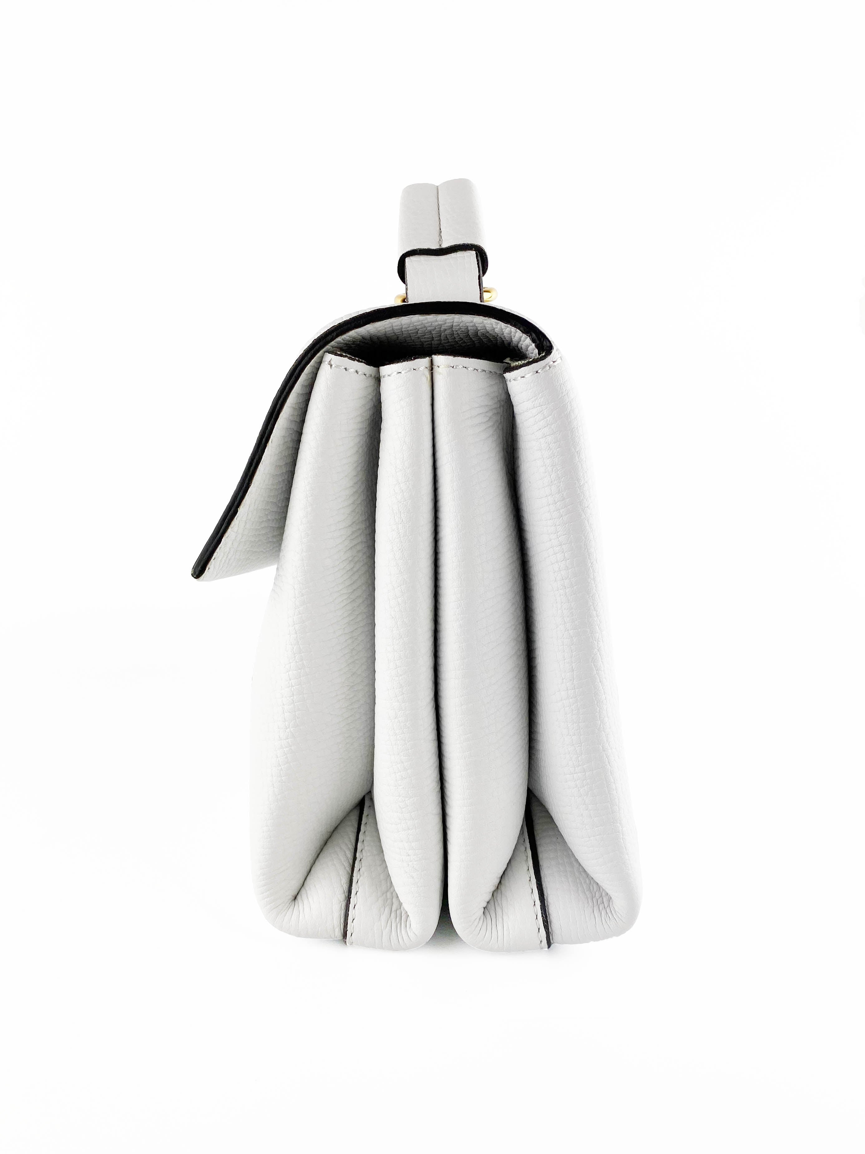 Marni Pannier White Leather Trunk Bag - Stylish Designer Handbag for Women | Perfect for Work, Travel & Everyday Use