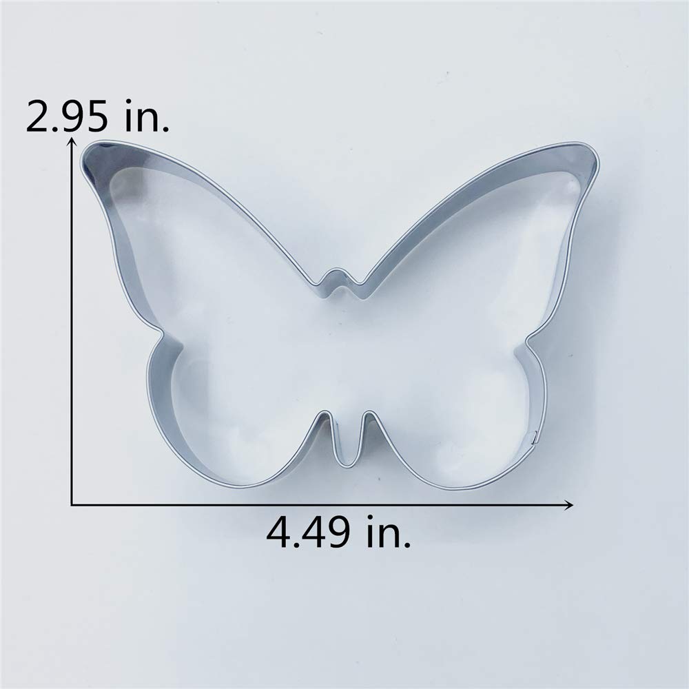 LILIAO Spring Butterfly Cookie Cutter Set - 4.5 x 3 Inch Stainless Steel Baking Tools for Cookies, Pastries, Fondant - Perfect for Easter, Birthday Parties & DIY Decorations