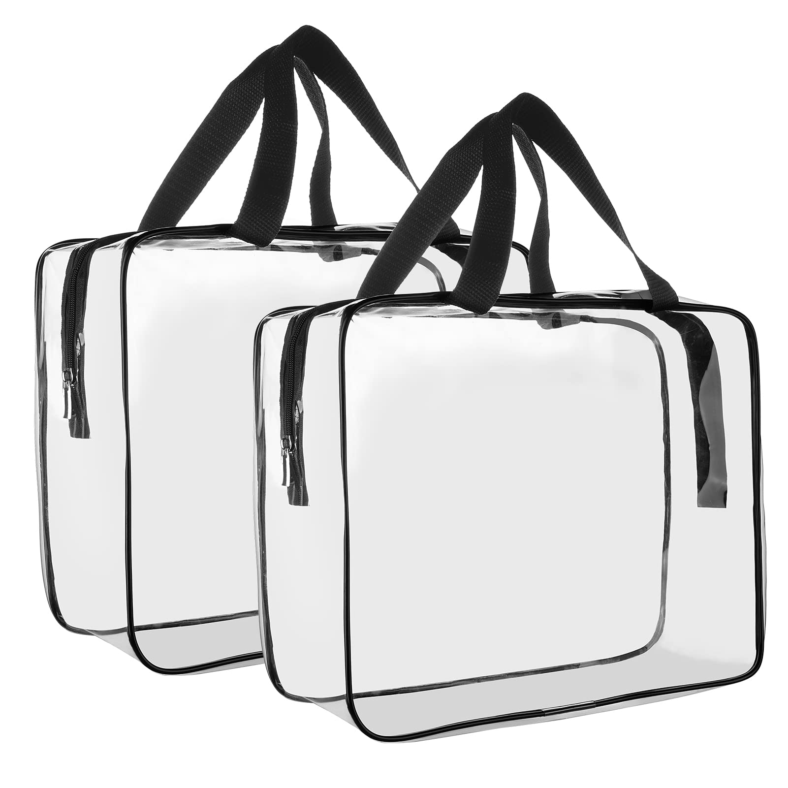 Cosywell Clear Quart Size Toiletry Bag - 2 Pack Travel Makeup Cosmetic Organizer for Women & Men | TSA Approved PVC Cosmetic Pouch for Airplane, Gym, Camping & Vacation Essentials