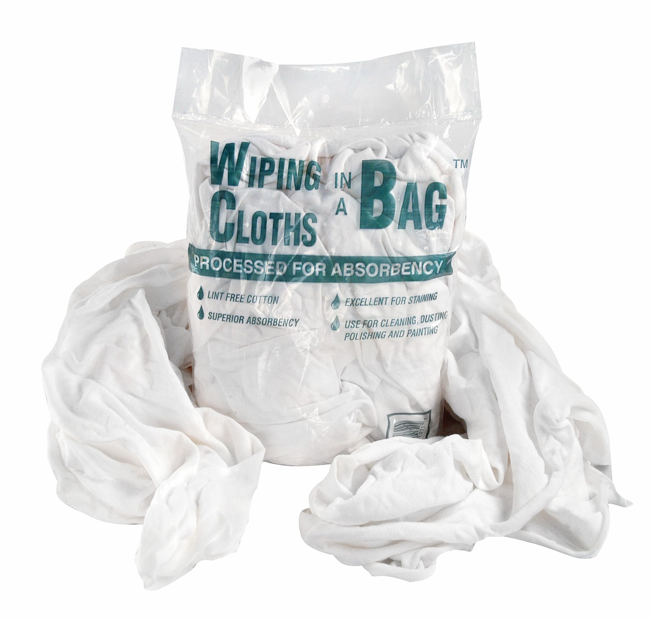 Office Snax Cotton Wiping Cloths - White & Blue - 1/Bag for Cleaning & Dusting