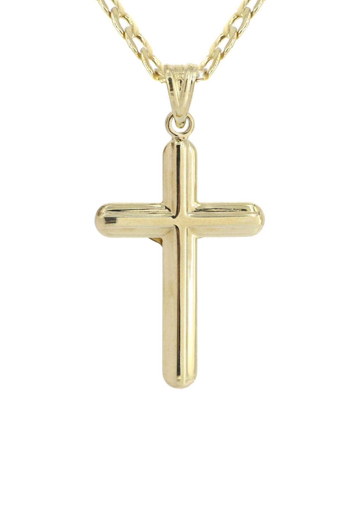 10K Gold Crucifix Cross Necklace for Men - 6.11 Grams Religious Jewelry Gift for Baptism, Confirmation & Everyday Wear