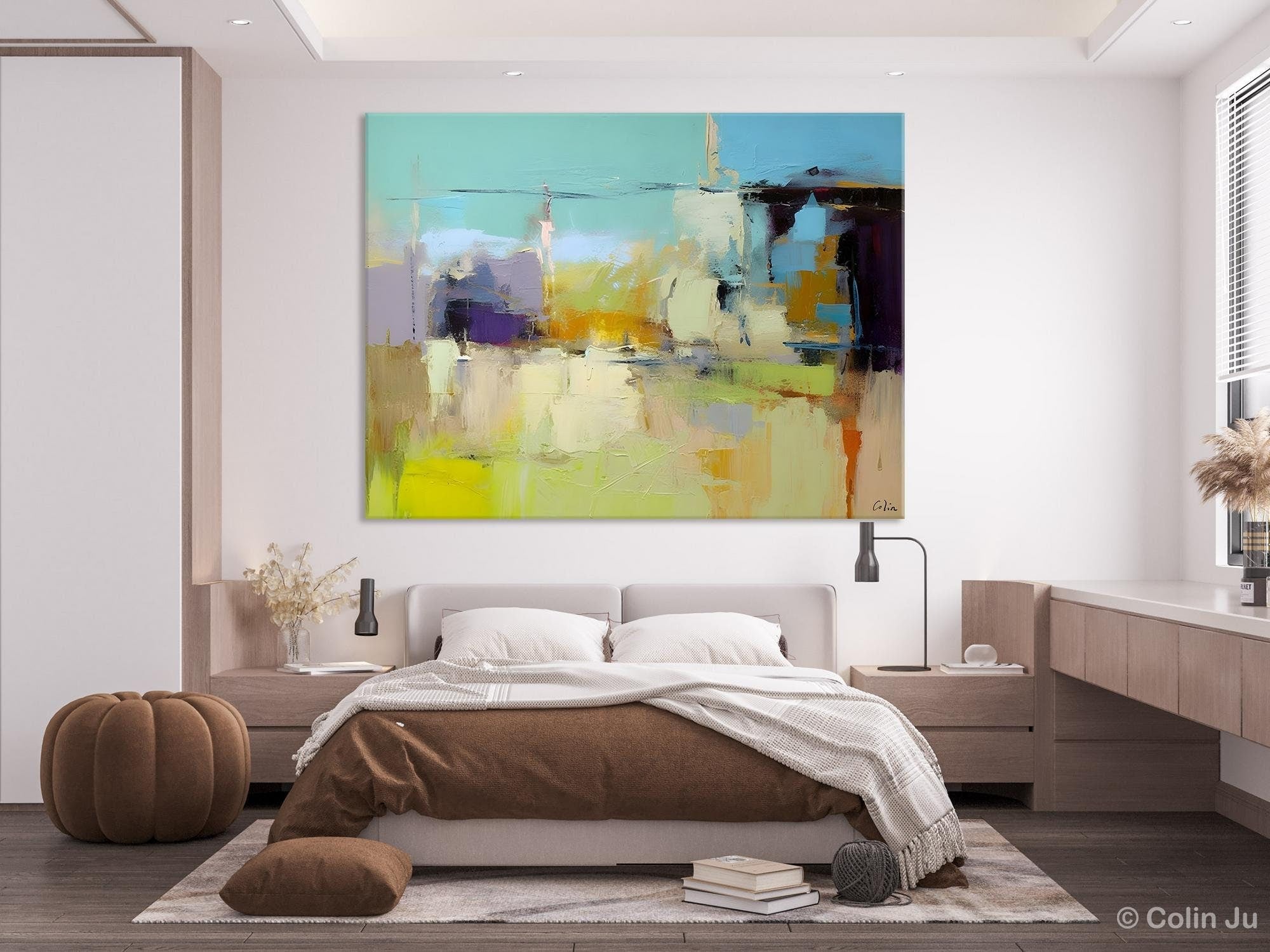 Large Acrylic Paintings on Canvas - Original Abstract Artwork, Contemporary Oversized Modern Wall Decor for Living Room, Bedroom & Office | Handmade Canvas Art
