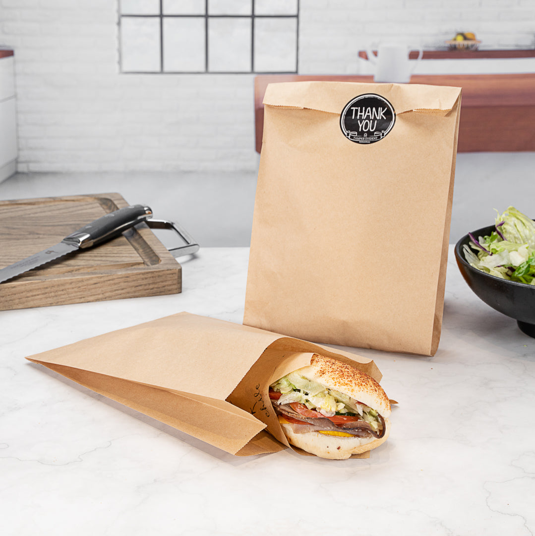 Premium Kraft Paper French Fry & Snack Bags - 7x3x11 Inches, 100 Count Box - Eco-Friendly Fast Food Packaging for Restaurants, Food Trucks & Parties