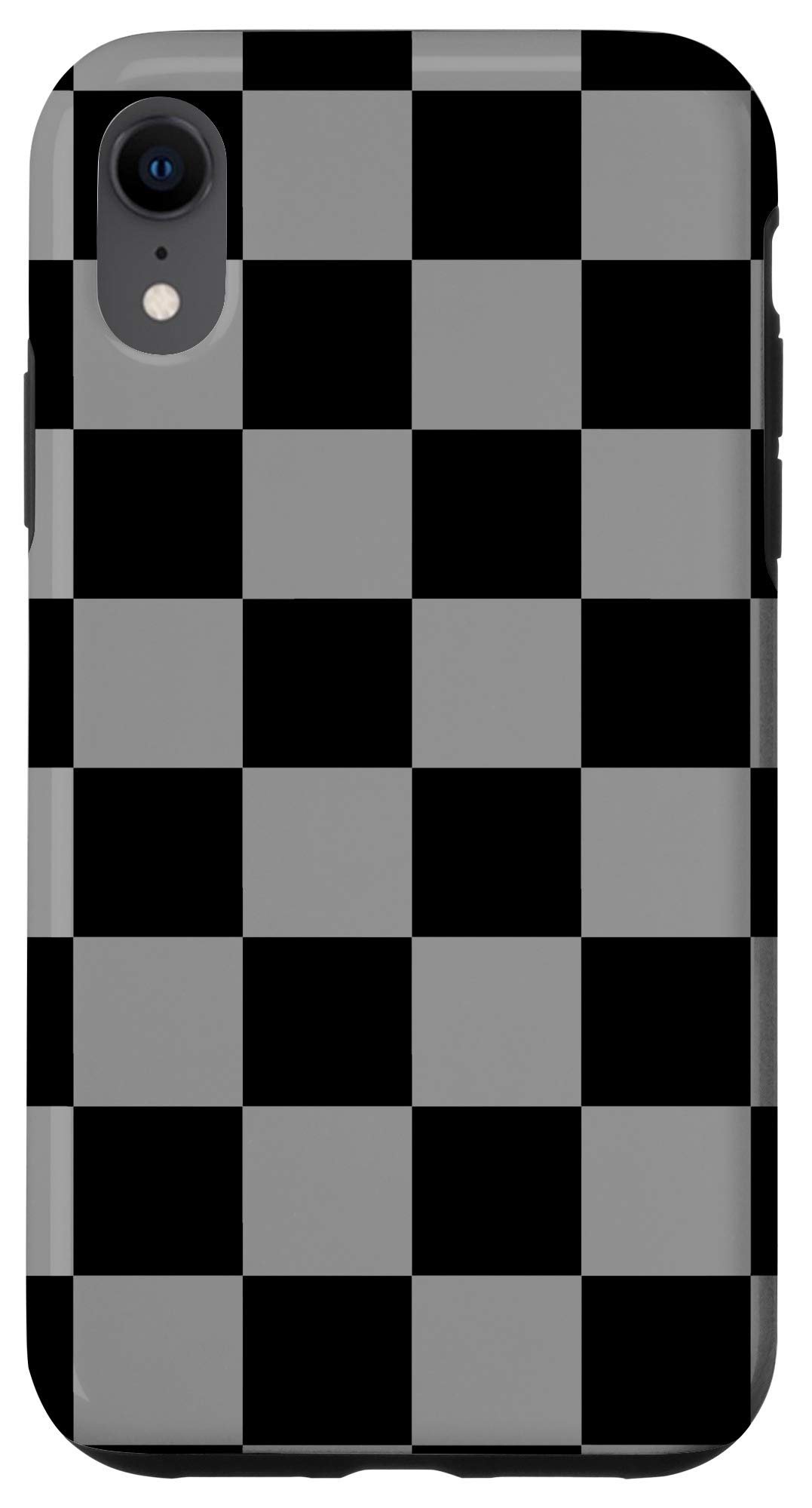 iPhone XR Checkered Black and Gray Checkerboard Phone Case - Durable Protective Cover for Everyday Use, Travel & Work