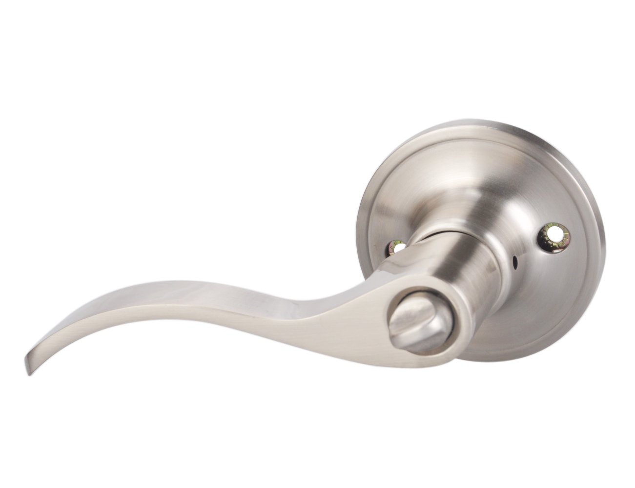 TMC Heavy Duty Privacy Door Lever Lock - Brushed Nickel Finish for Bathroom & Interior Doors (TL001-SN-BK-10P) - Perfect for Home, Office, and Commercial Spaces