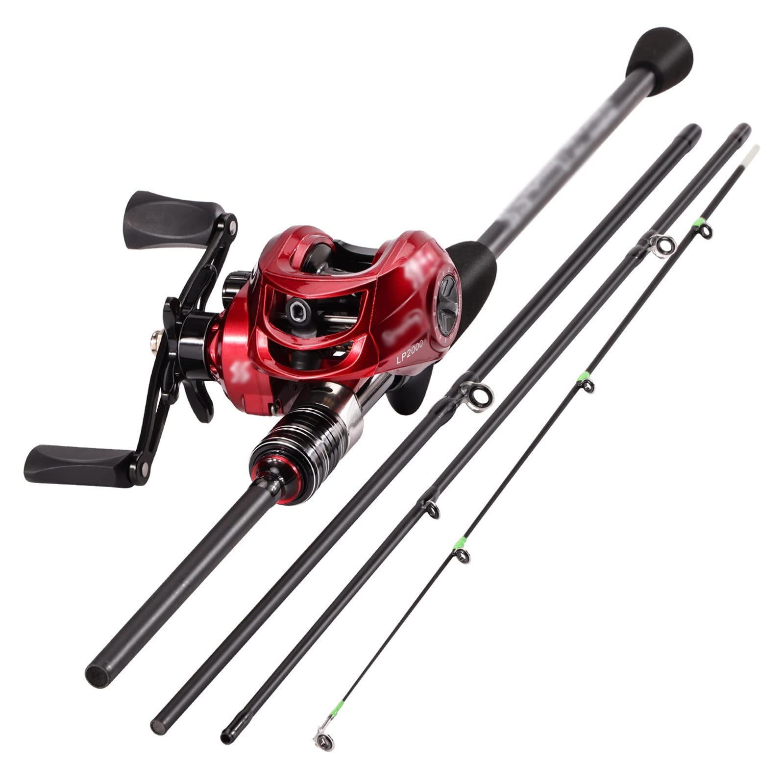 Premium 7.2:1 Gear Ratio Baitcasting Fishing Reel & 2.1m Carbon Fiber Telescopic Rod Combo Set - High Performance Casting Rod for Freshwater & Saltwater Fishing - Perfect for Bass, Trout, and Walleye Anglers