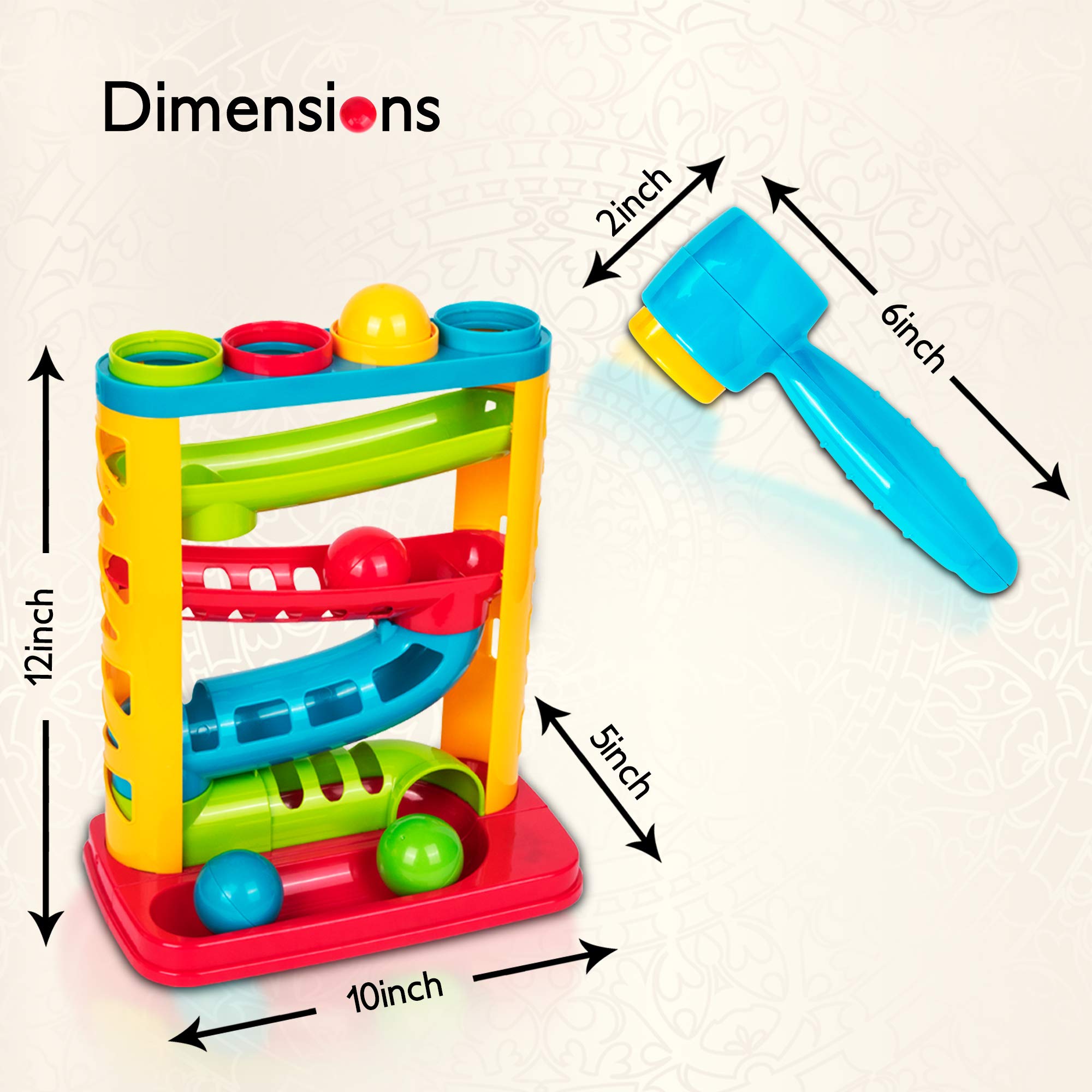 Durable Pound A Ball Toy for Toddlers - Stacking & Learning Montessori Hammer Activity Set for Boys & Girls Ages 1-3 | STEM Educational Developmental Toy | Perfect Birthday Gift for Active Play & Early Learning