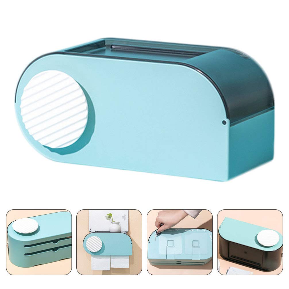 Cabilock Wall-Mounted Tissue Holder Box - Multifunctional Bathroom Storage Shelf for Toilet Paper & Paper Towels | Space-Saving Organizer for Home, Office & RV Use