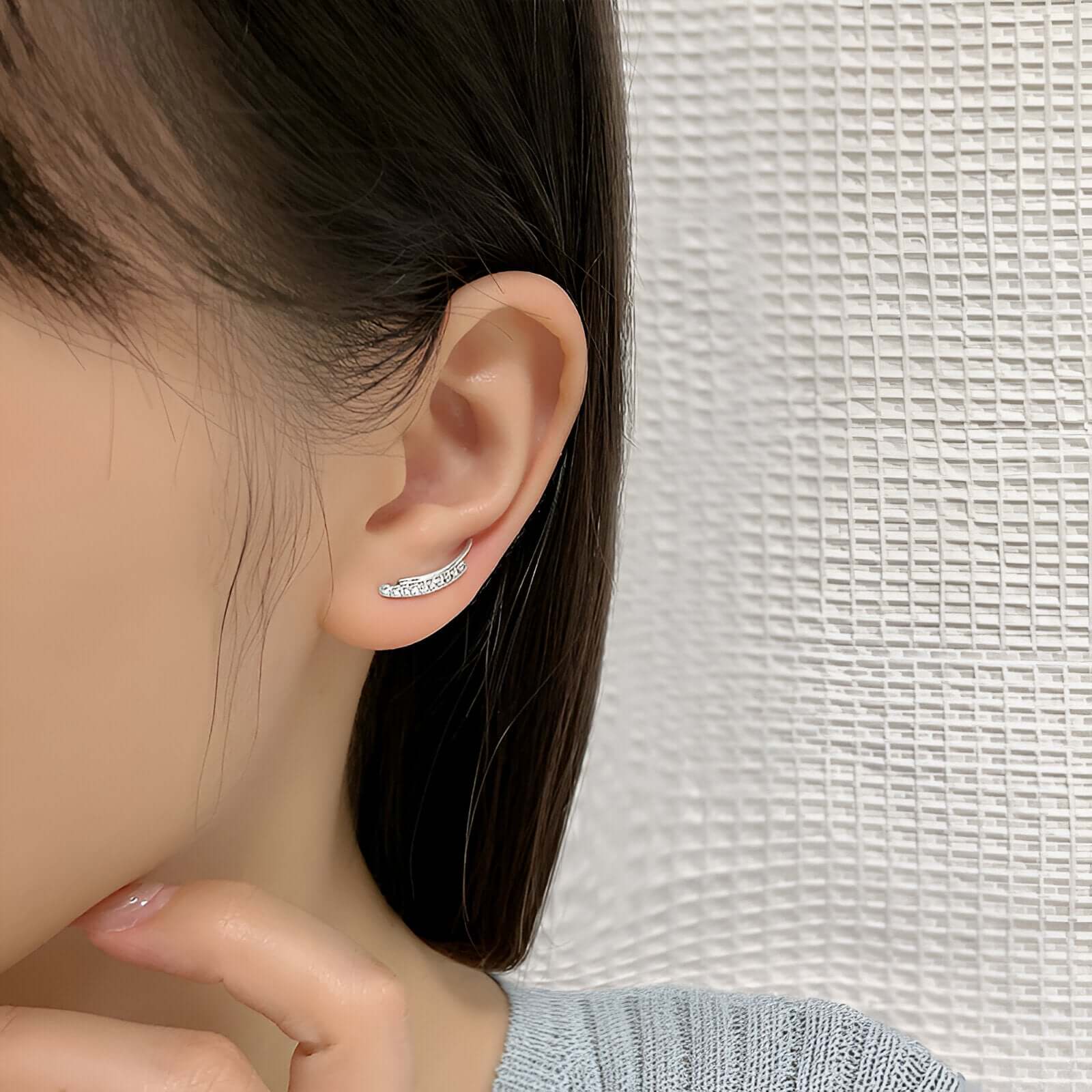 16G Cartilage Linear Flower Ear Clip Ear Cuff - Boho Chic Earring for Women | Perfect for Parties, Weddings & Everyday Wear (HSPJ19124)
