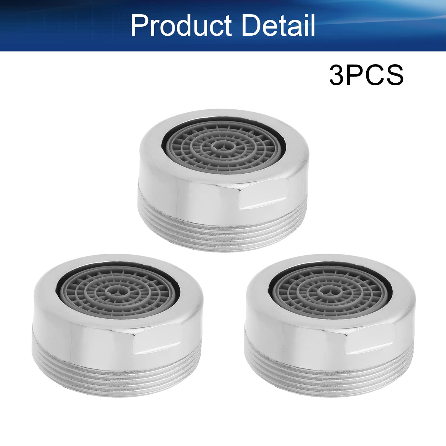 Yinpecly 28mm Male Thread Kitchen Sink Faucet Aerator - High Pressure Sprayer Adapter with Fine Tooth & Plating (3Pcs) - Perfect for Home, Restaurant, and RV Sink Upgrades