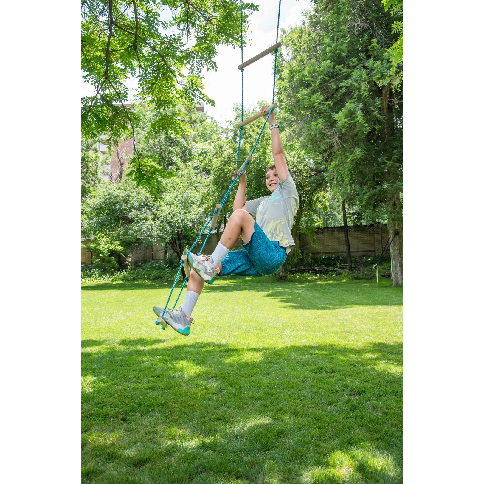 7ft Rope Ladder - Heavy Duty Climbing Ladder for Treehouse, Bunk Beds, Emergency Escape - Indoor & Outdoor Use