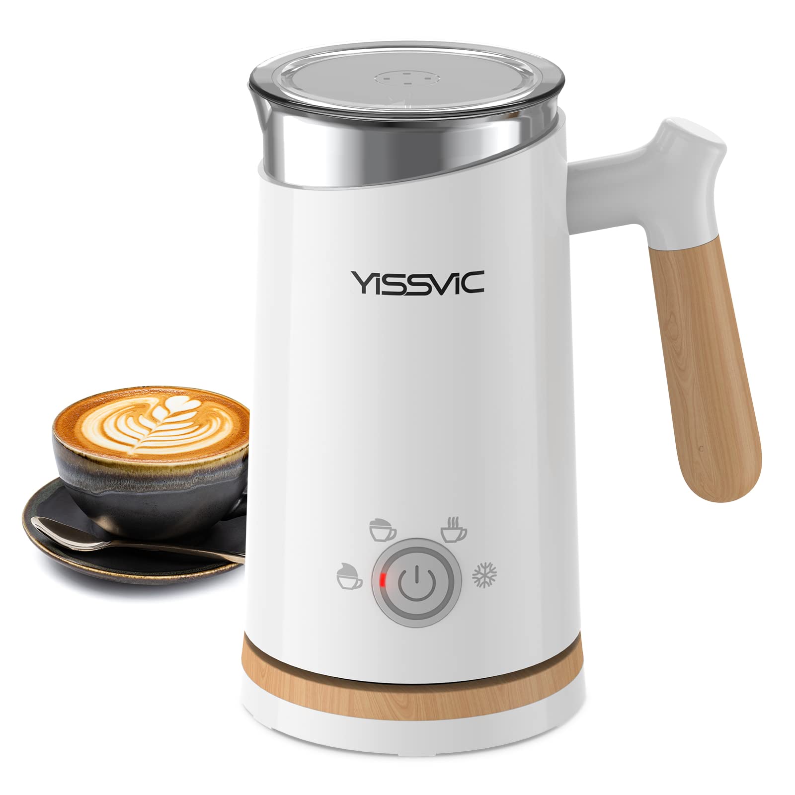 Electric Milk Frother & Steamer - Hot & Cold Milk Foam Maker for Cappuccino, Latte, Hot Chocolate - Perfect for Coffee Shops, Home Baristas & Breakfast Lattes