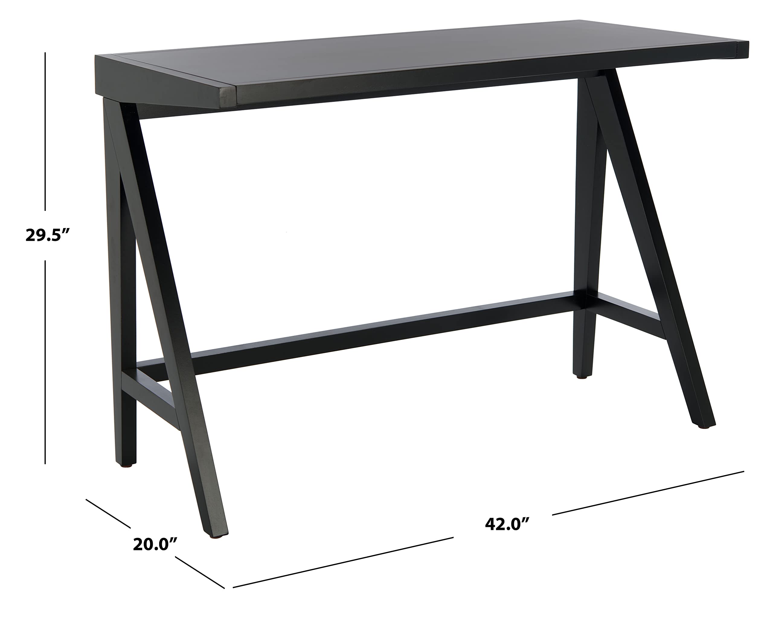 SAFAVIEH Ripley Black Modern Home Office Desk DSK5001B - Stylish Writing Desk for Small Spaces, Perfect for Home Office, Study, or Dorm Room
