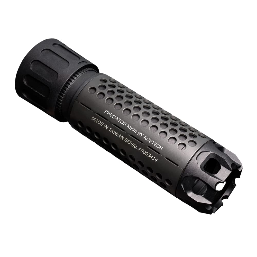 Acetech Predator MKIII Quick Detach (QD) Silencer System with Collection Box - Airsoft Suppressor for M4, M16, AR15 Rifles - Perfect for Tactical Games & Training