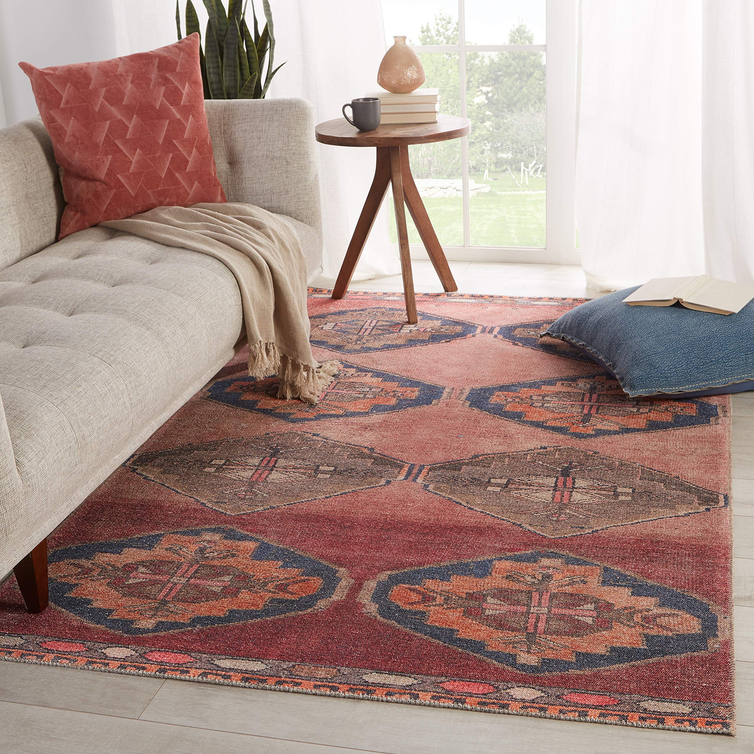 Jaipur Living Mirta Medallion Pink & Blue 6x9 Feet Area Rug - Soft & Durable for Living Room, Playroom, Home Office & Dining Room - Perfect for Cozy Home Decor & Family Gatherings