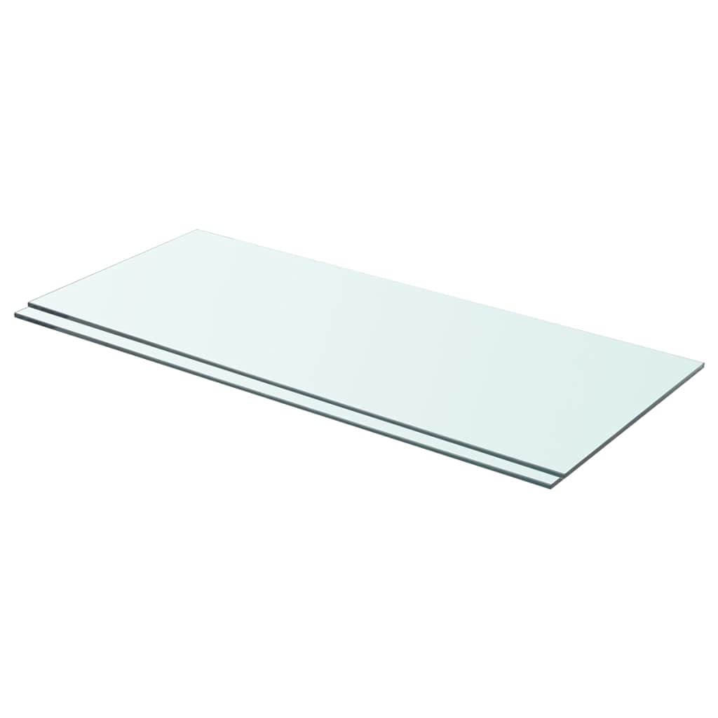 Floating Glass Shelves Set of 2 - 27.6x11.8 Inch Clear Wall Mounted Shelves for Bedroom, Living Room, Bathroom, Kitchen & Office - Modern Storage Solution for Displaying Decor, Books & Essentials