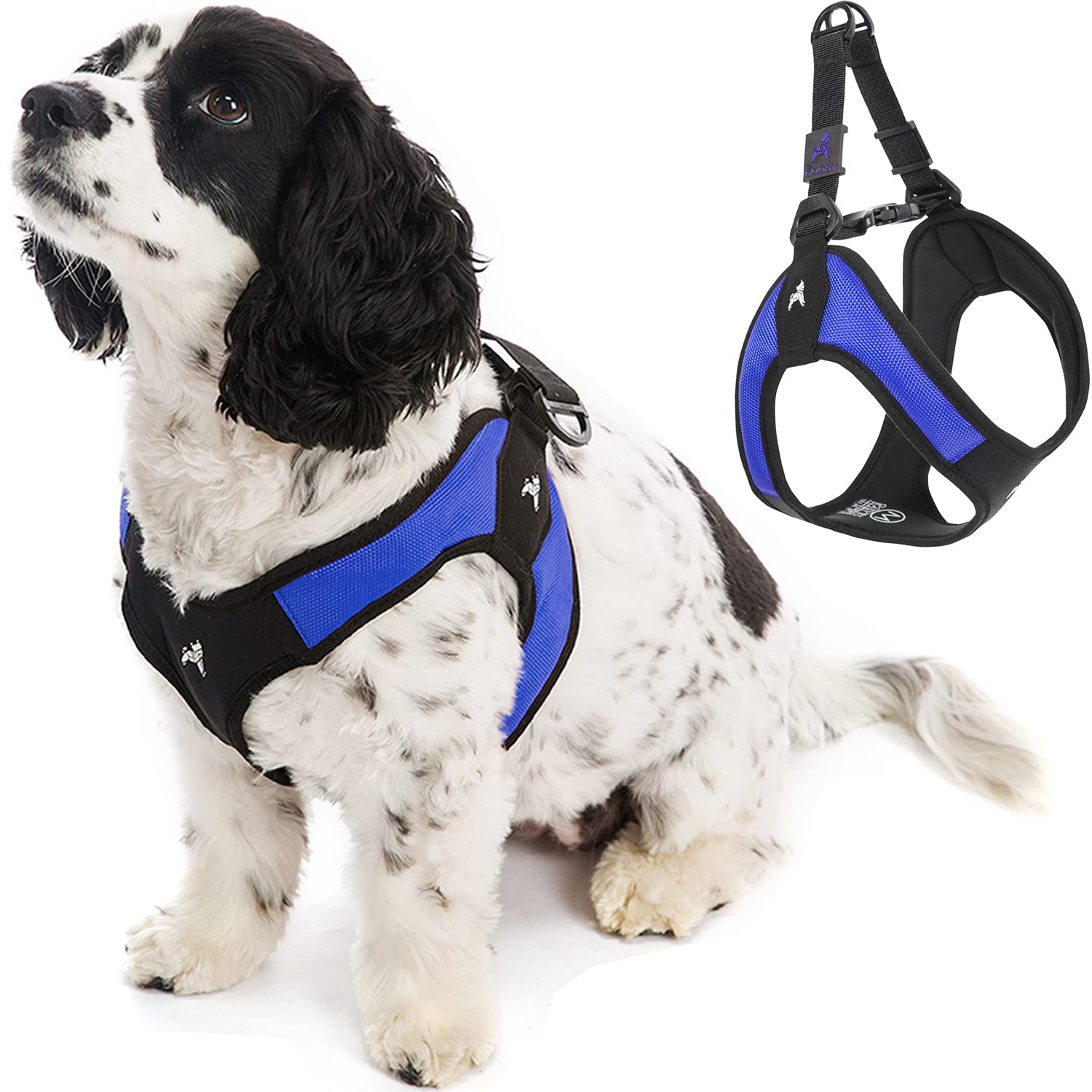Gooby Escape Free Easy Fit No Pull Dog Harness - Step-in Design with Quick Release Buckle - X-Small Blue - Perfect for Small Dogs Walking, Hiking & Travel - Patented Comfortable Pet Harness for Daily Use