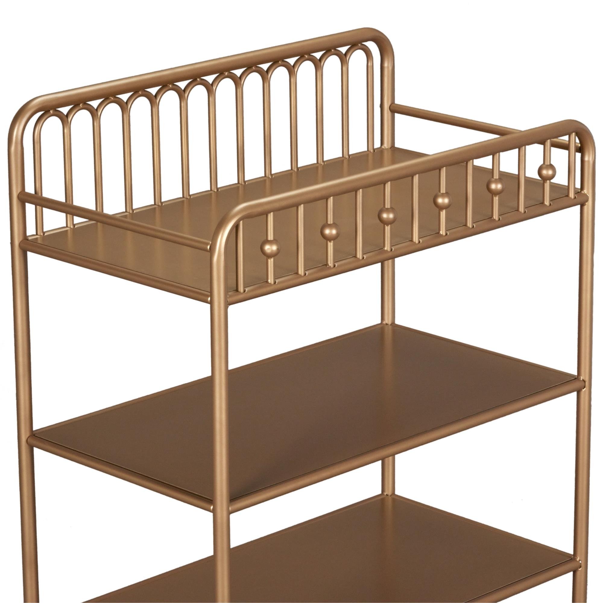 Little Seeds Monarch Hill Ivy Metal Changing Table - Gold Finish | Sturdy & Safe Baby Changing Station for Nursery, Bedroom, or Daycare | Perfect for Diaper Changes & Baby Care Essentials Storage