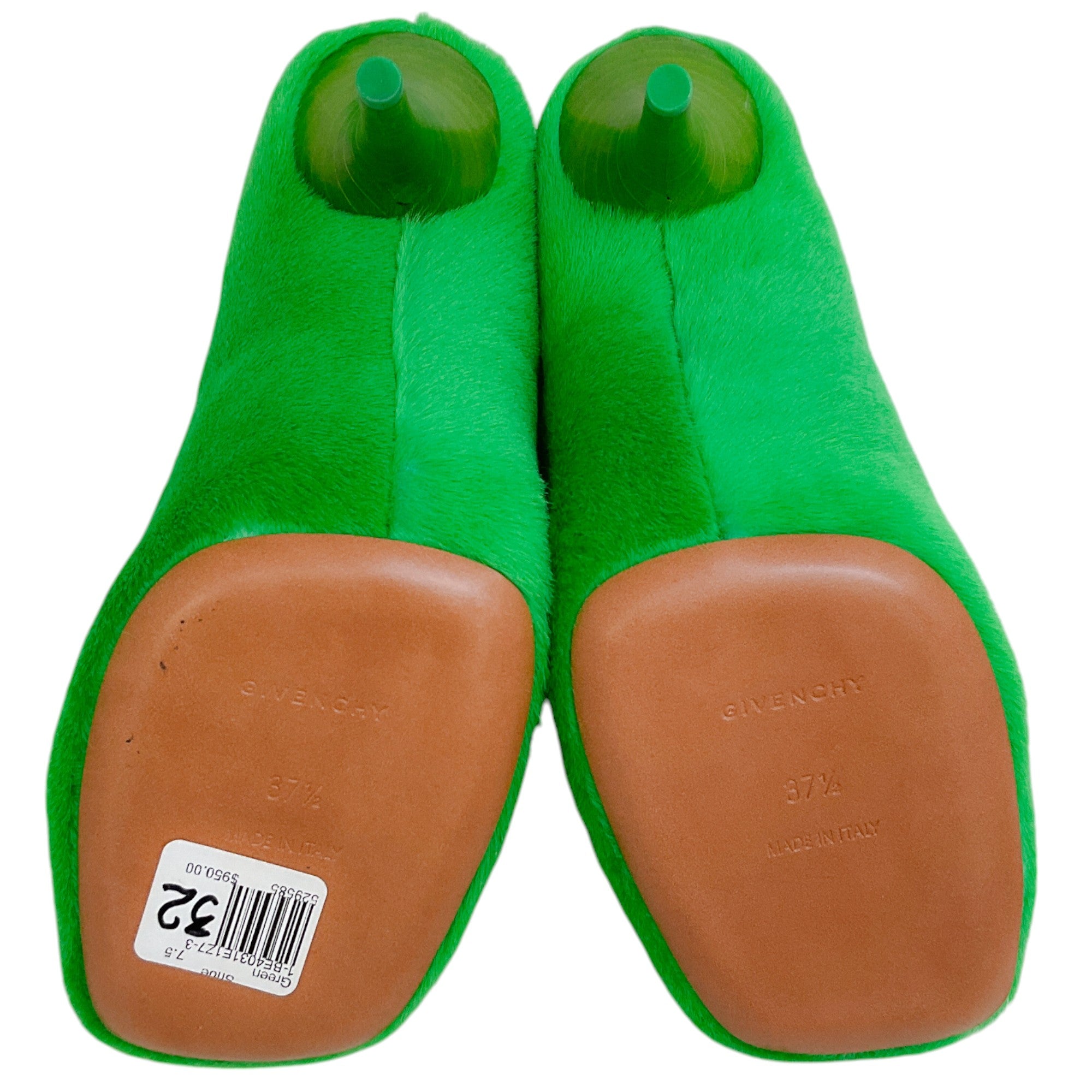Givenchy Absynthe Green Shearling Show Pumps - Luxury Women's High Heels for Evening Parties & Special Occasions
